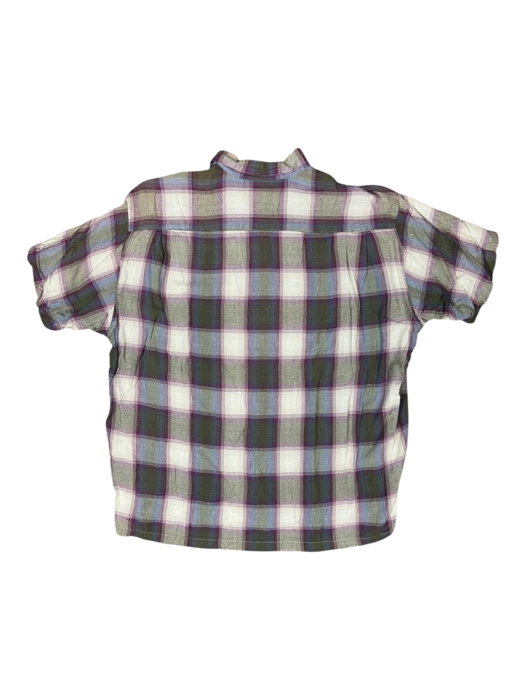 Stussy 80s Plaid Button Up Short Sleeve Tops Size Medium