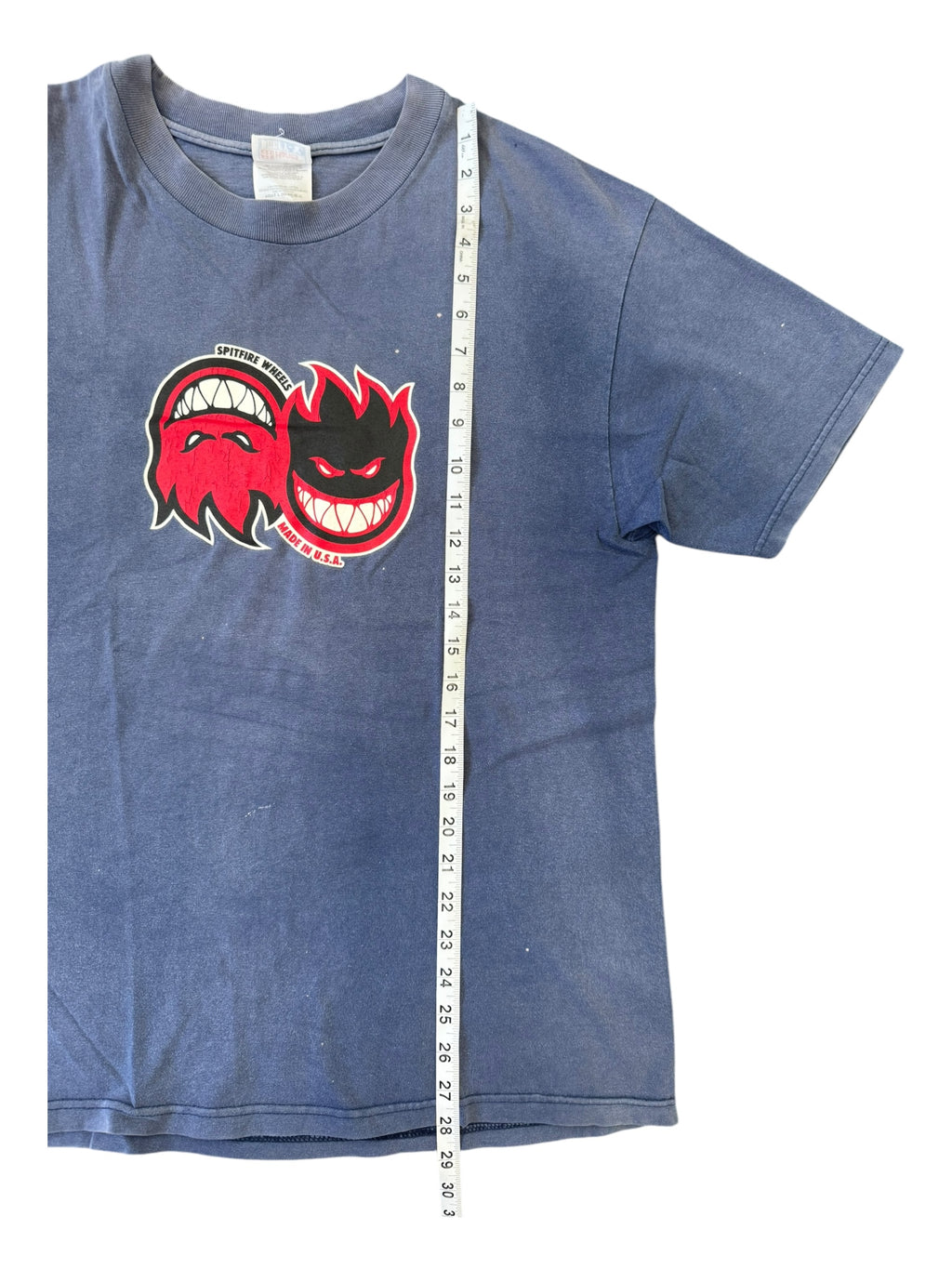 Spitfire 90s Navy Split Logo Faded Hanes Beefy Size Large