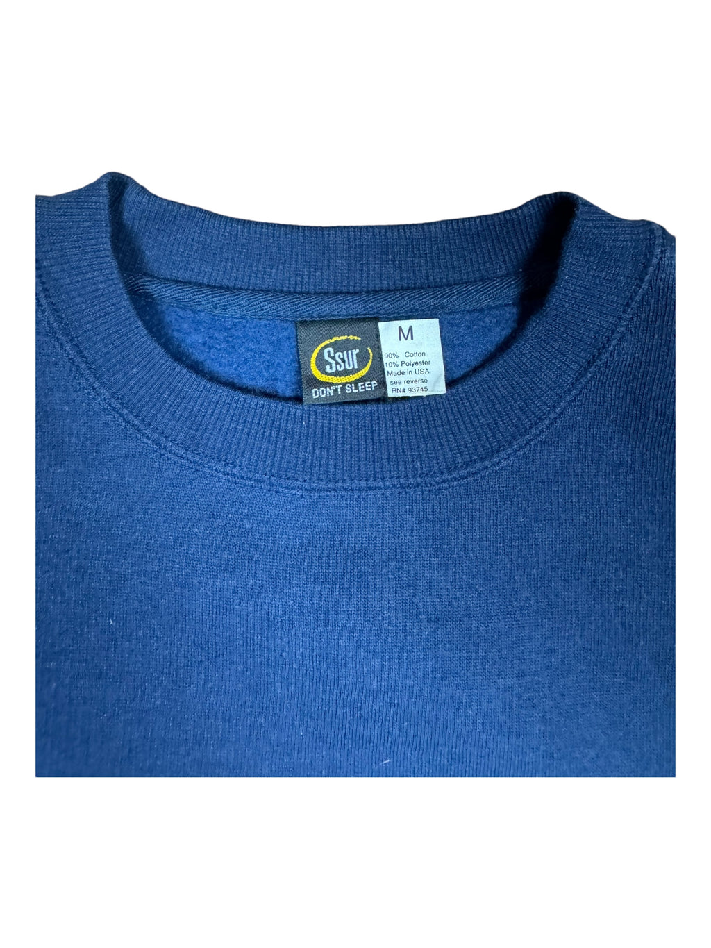 SSUR 90s Navy Blue Your Face Here Crewneck Size Medium