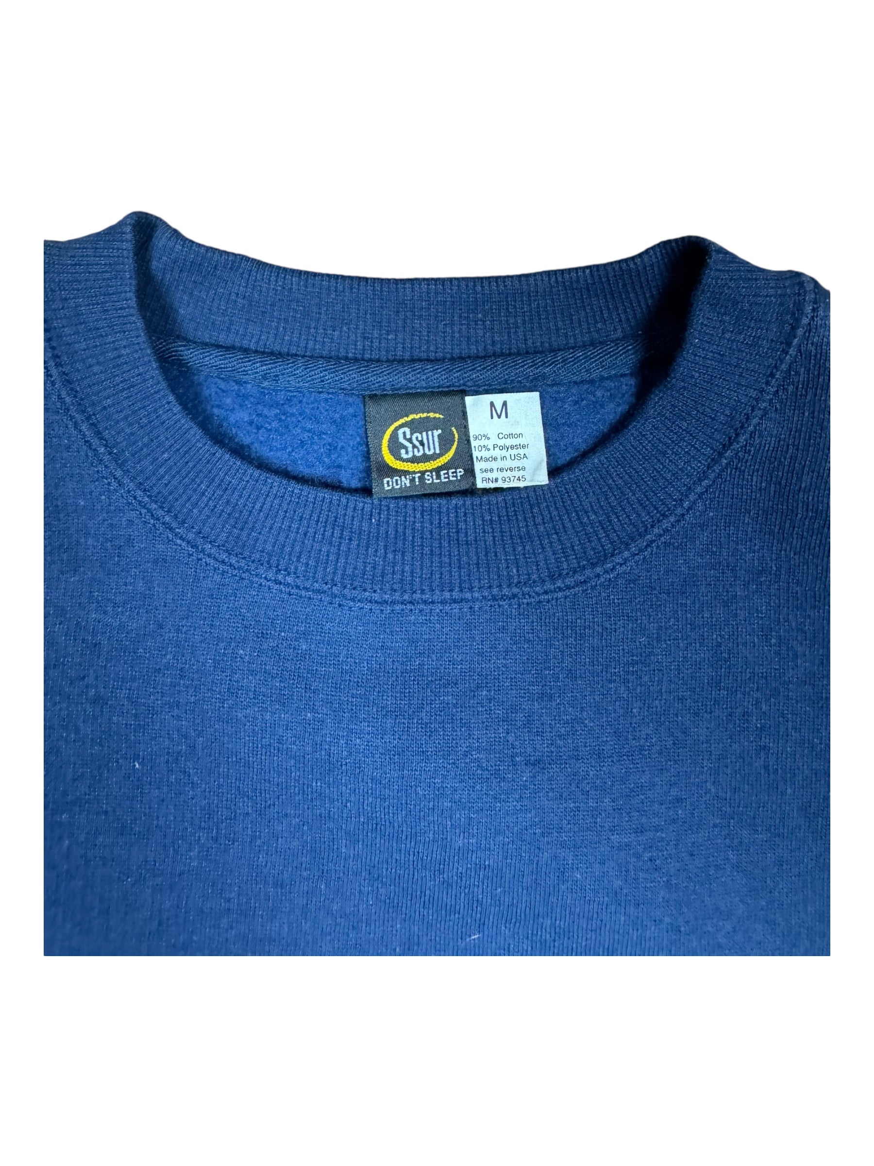 SSUR 90s Navy Blue Your Face Here Crewneck Size Medium