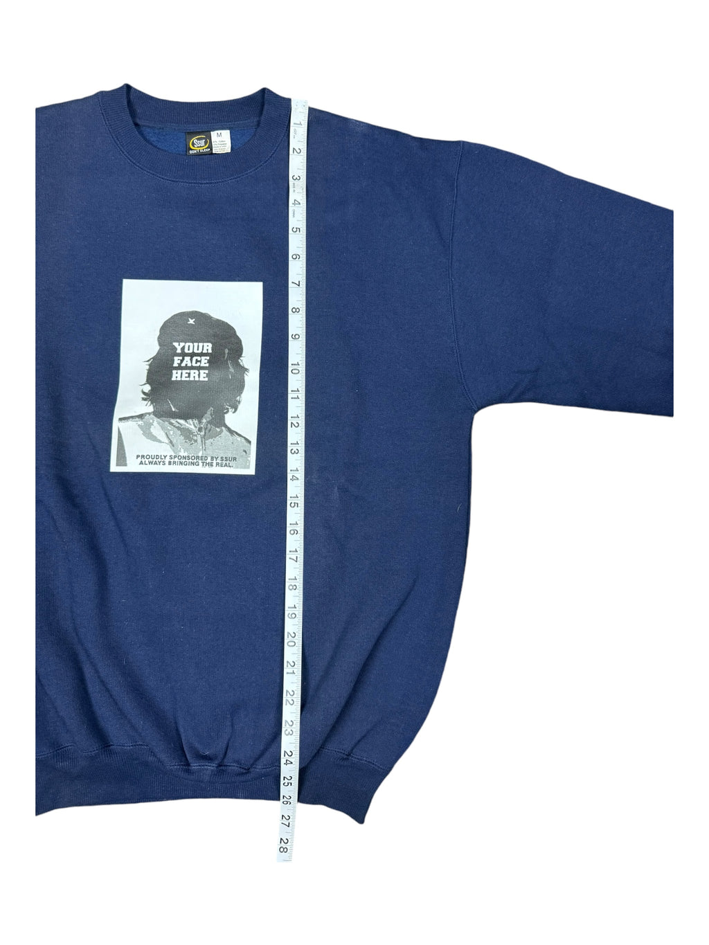 SSUR 90s Navy Blue Your Face Here Crewneck Size Medium