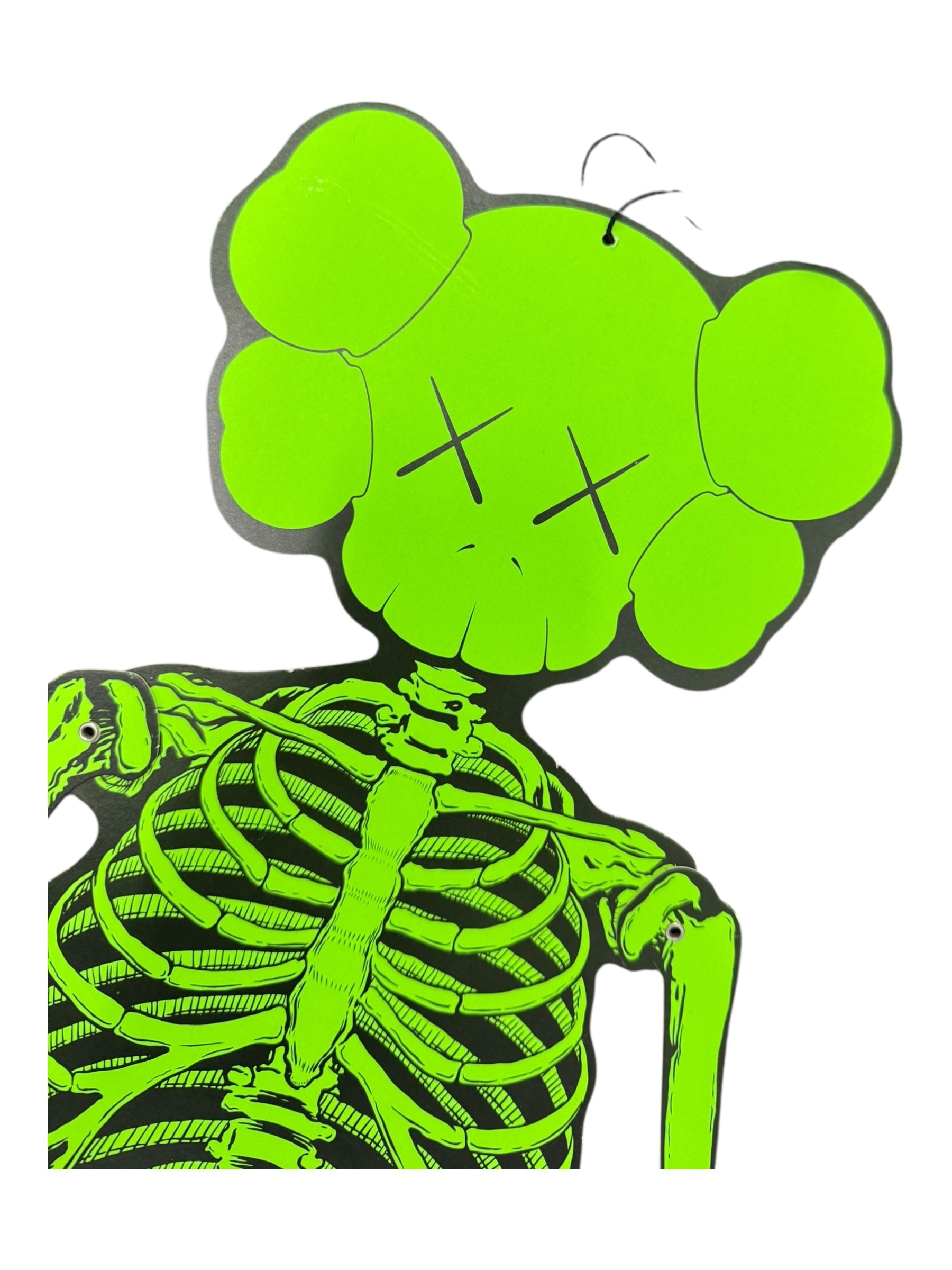Kaws Hanging Skeleton Chum Head Lime Green