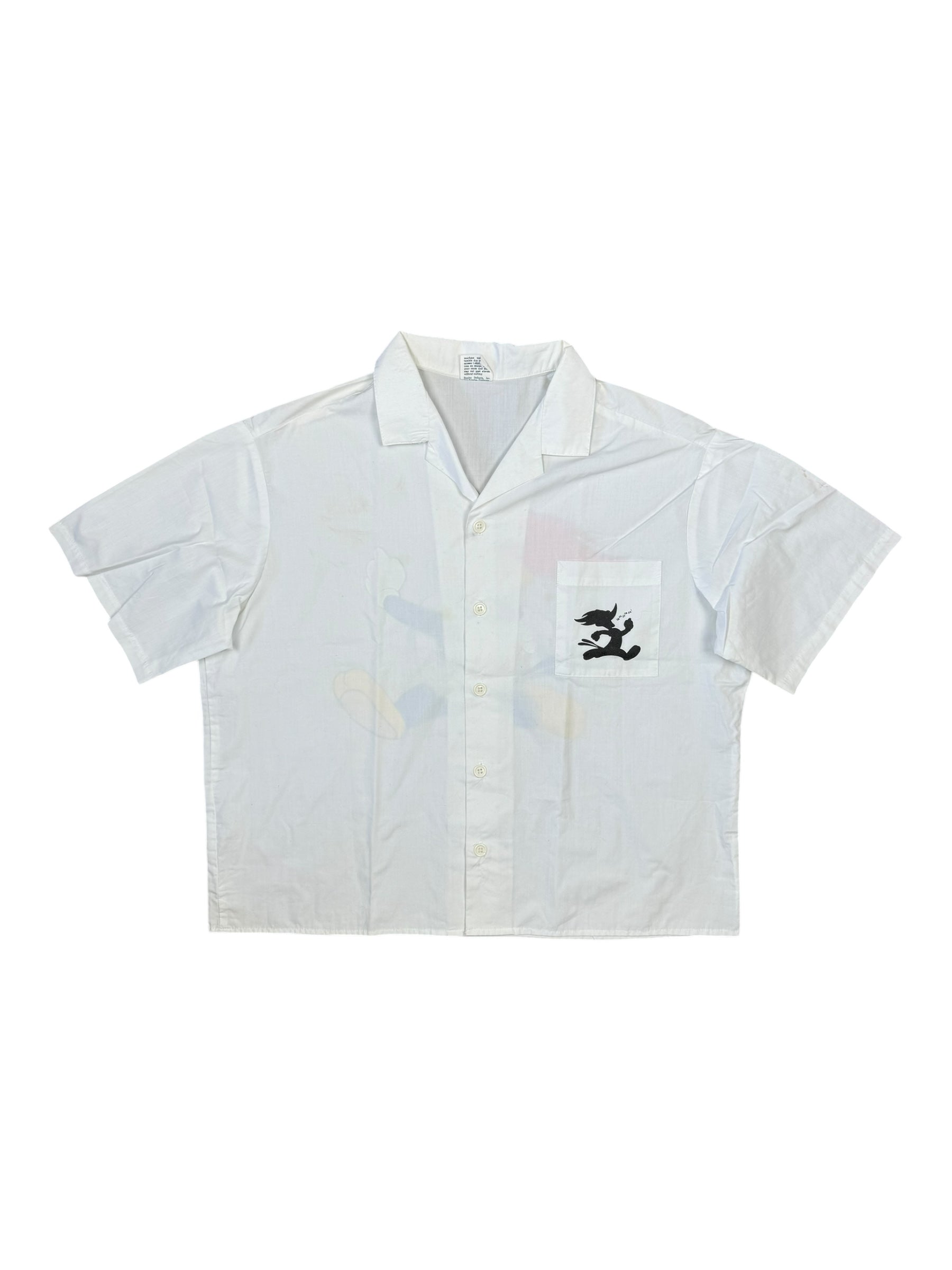 Stanley Desantis 80s Woody The Woodpecker White Button Up Size Large