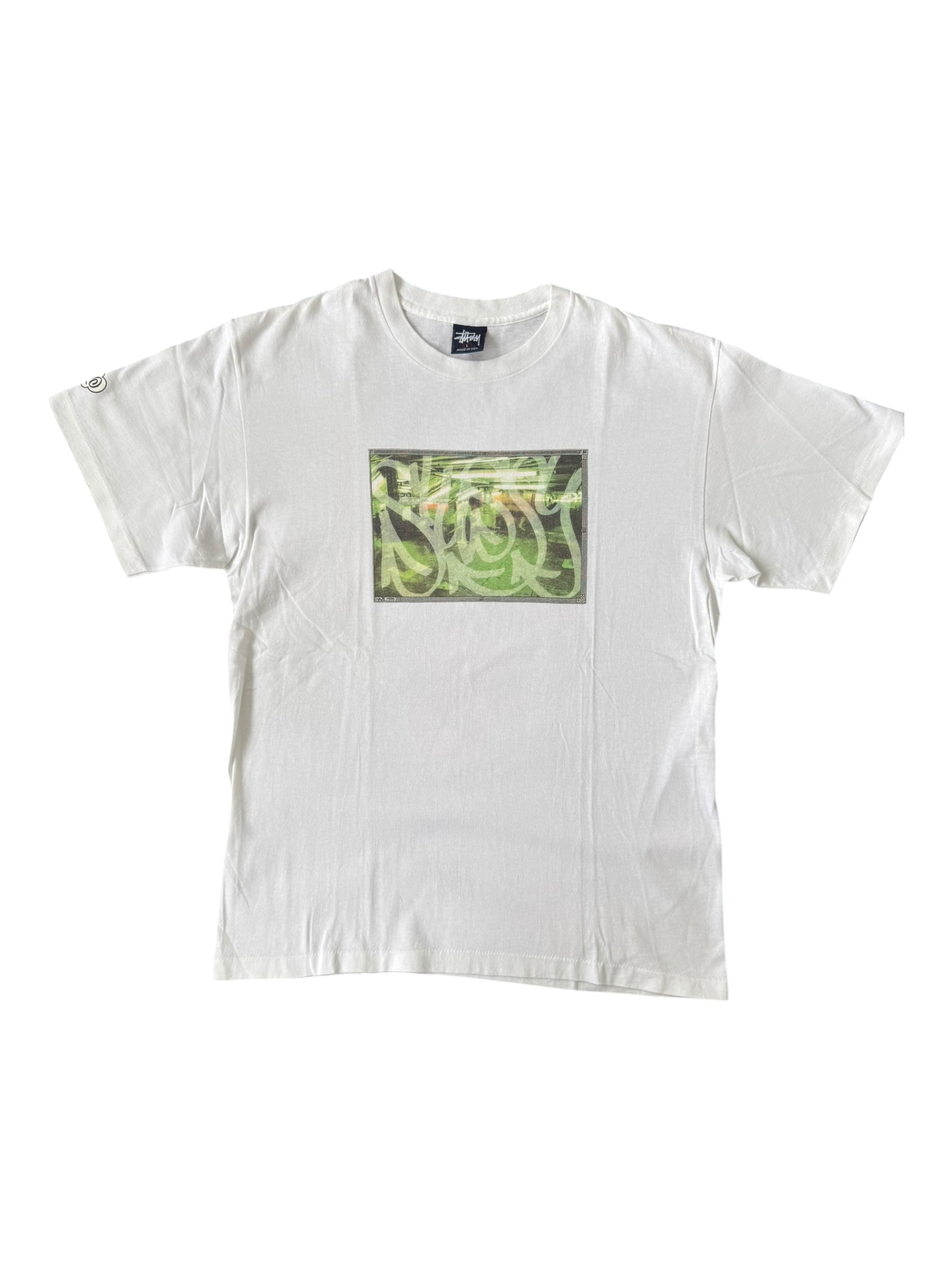 Stussy 90s Stussy x Haze Tag White T-Shirt Size Large
