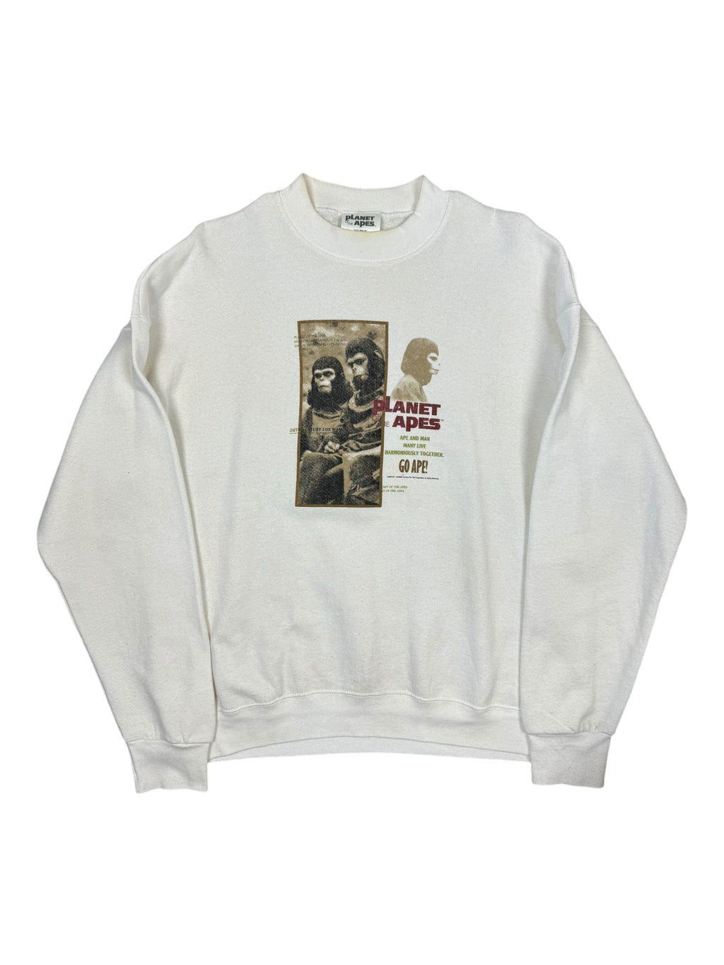 Planet of the Apes 90s Go Ape! White Crewneck Size Large