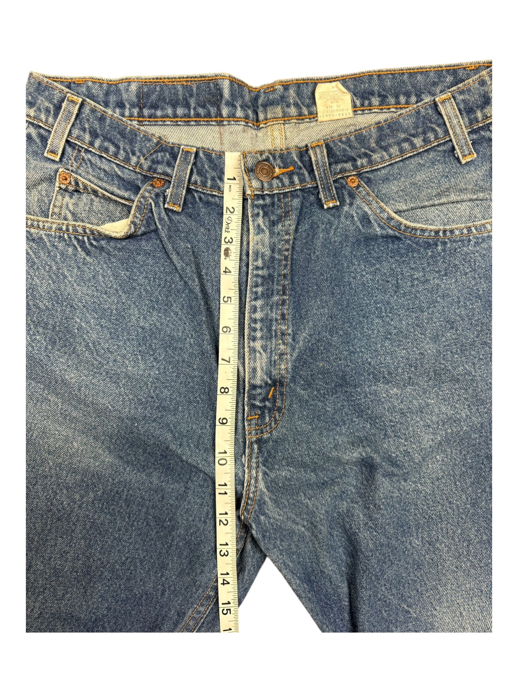 Levi's 505 Denim Blue Jeans Orange Tab Reg Fit Straight Leg W36 L30