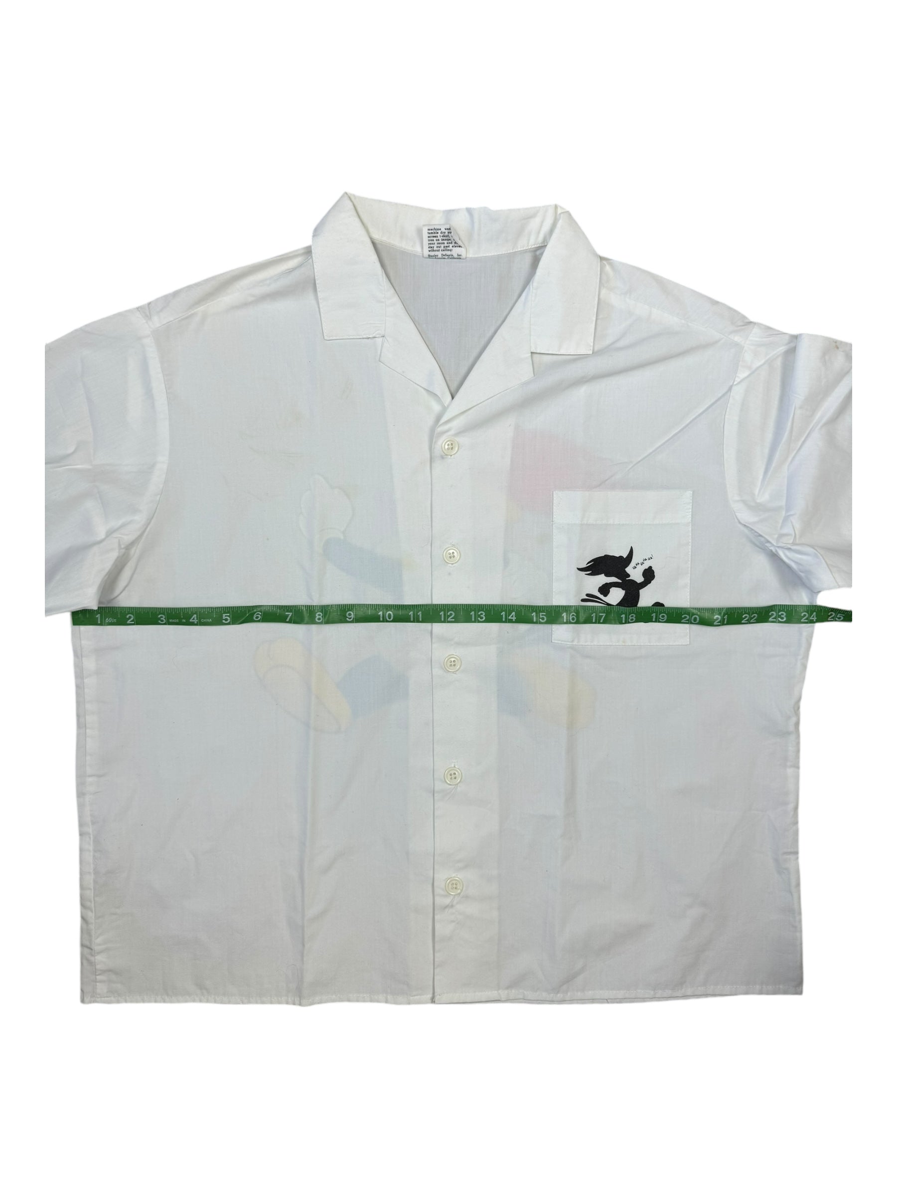 Stanley Desantis 80s Woody The Woodpecker White Button Up Size Large