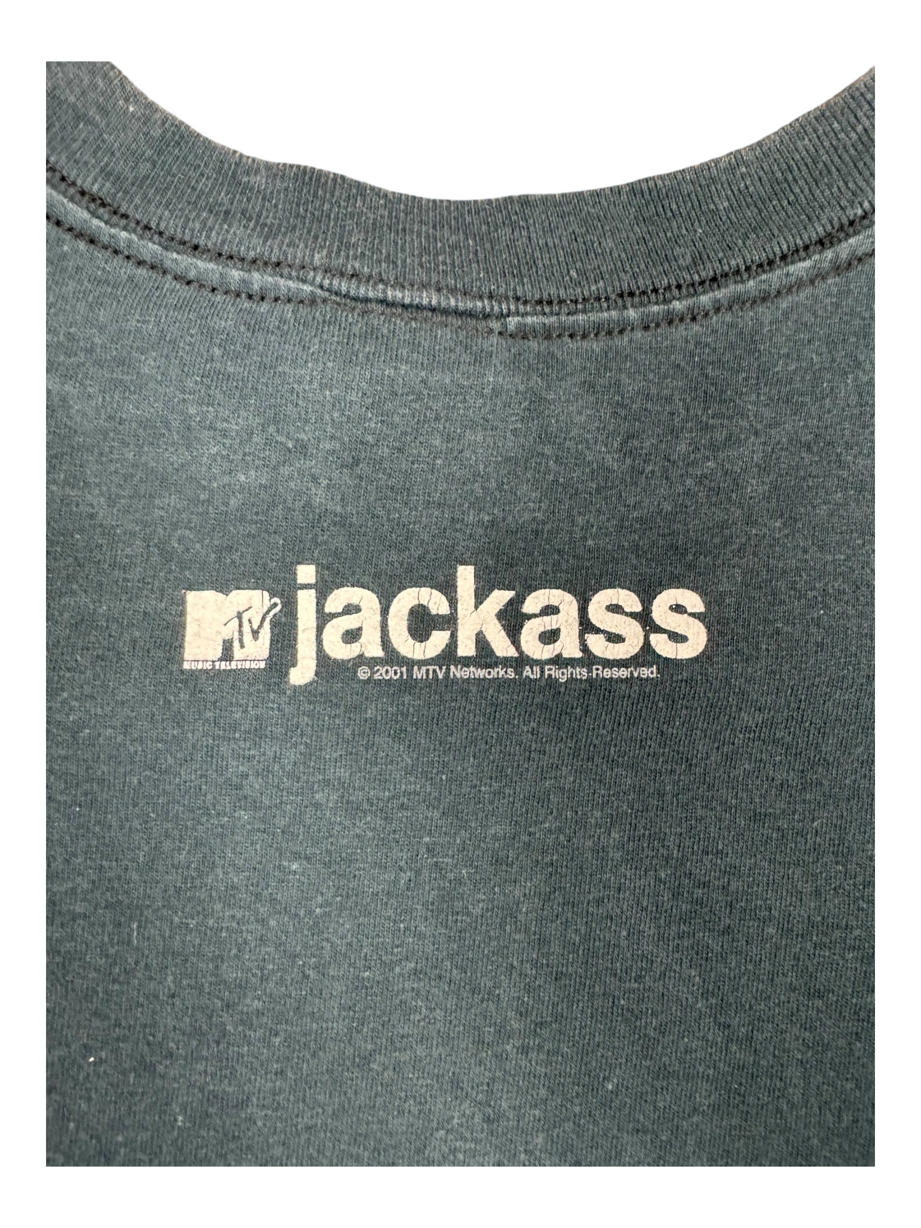 Jackass 00s Black 2001 Bam Margera Joust T-Shirt Anvil Size Medium