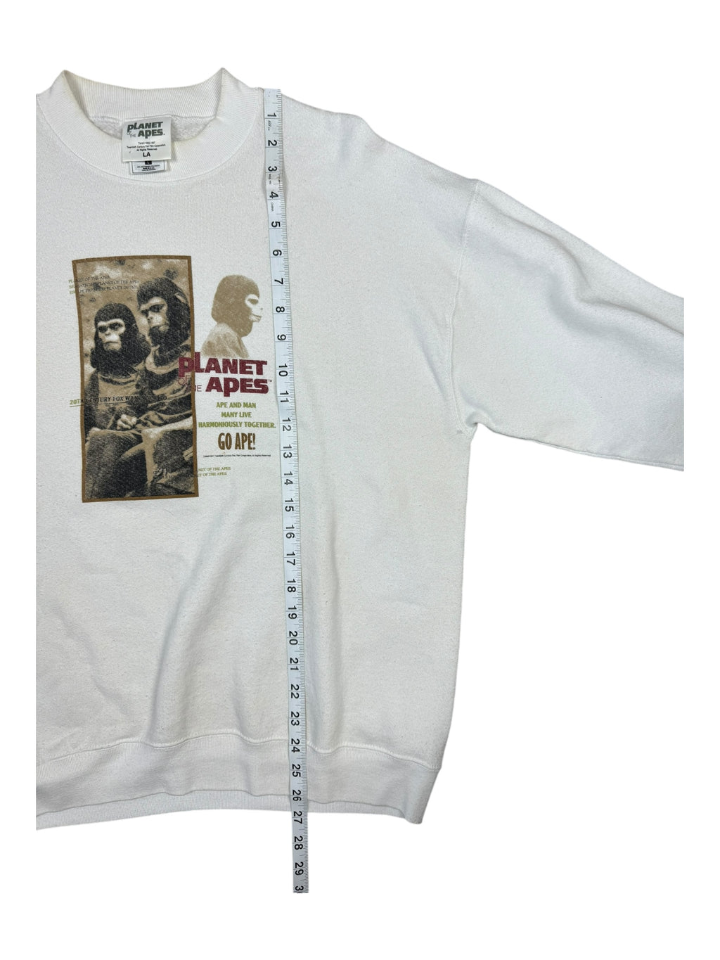 Planet of the Apes 90s Go Ape! White Crewneck Size Large