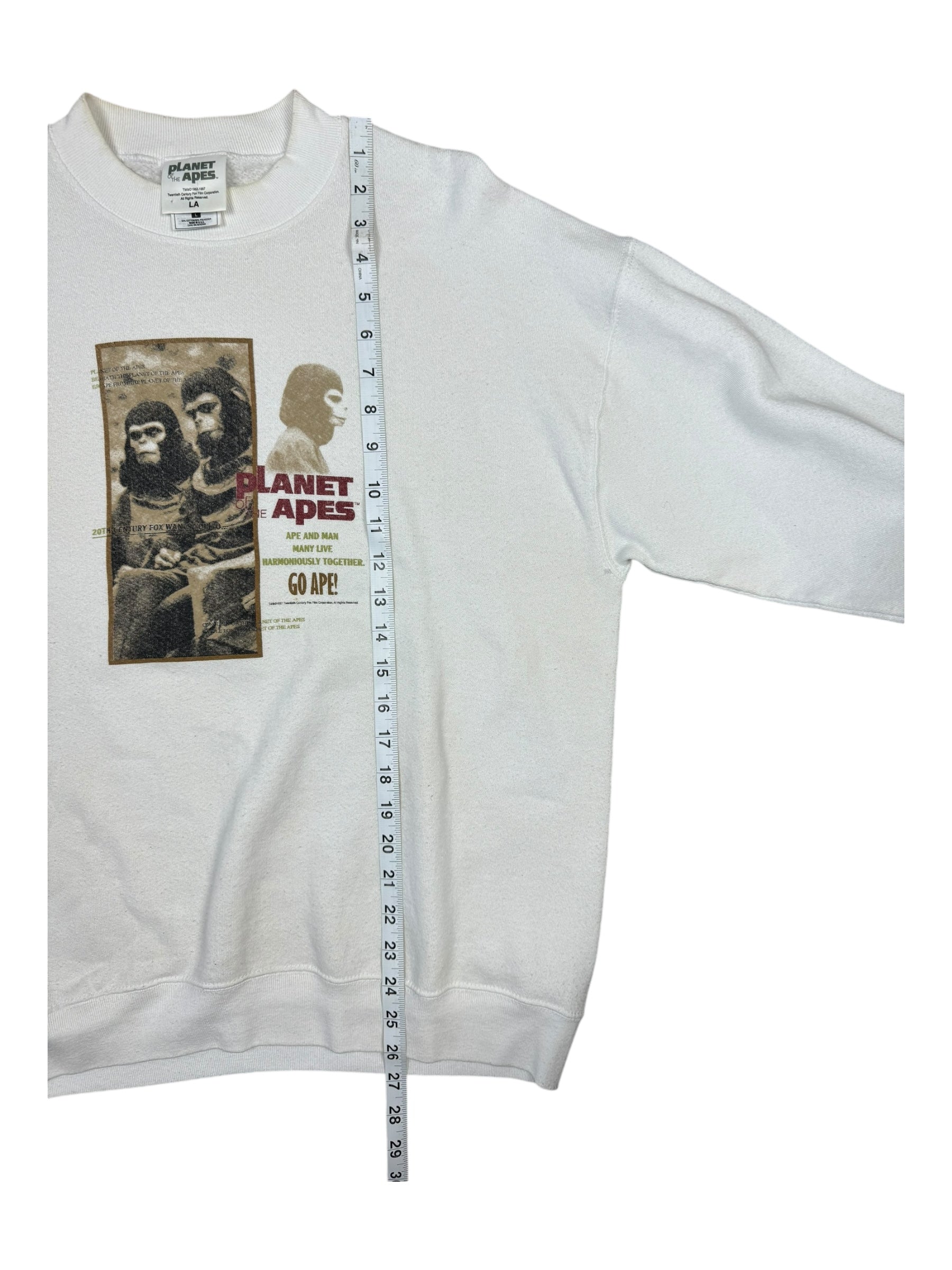 Planet of the Apes 90s Go Ape! White Crewneck Size Large