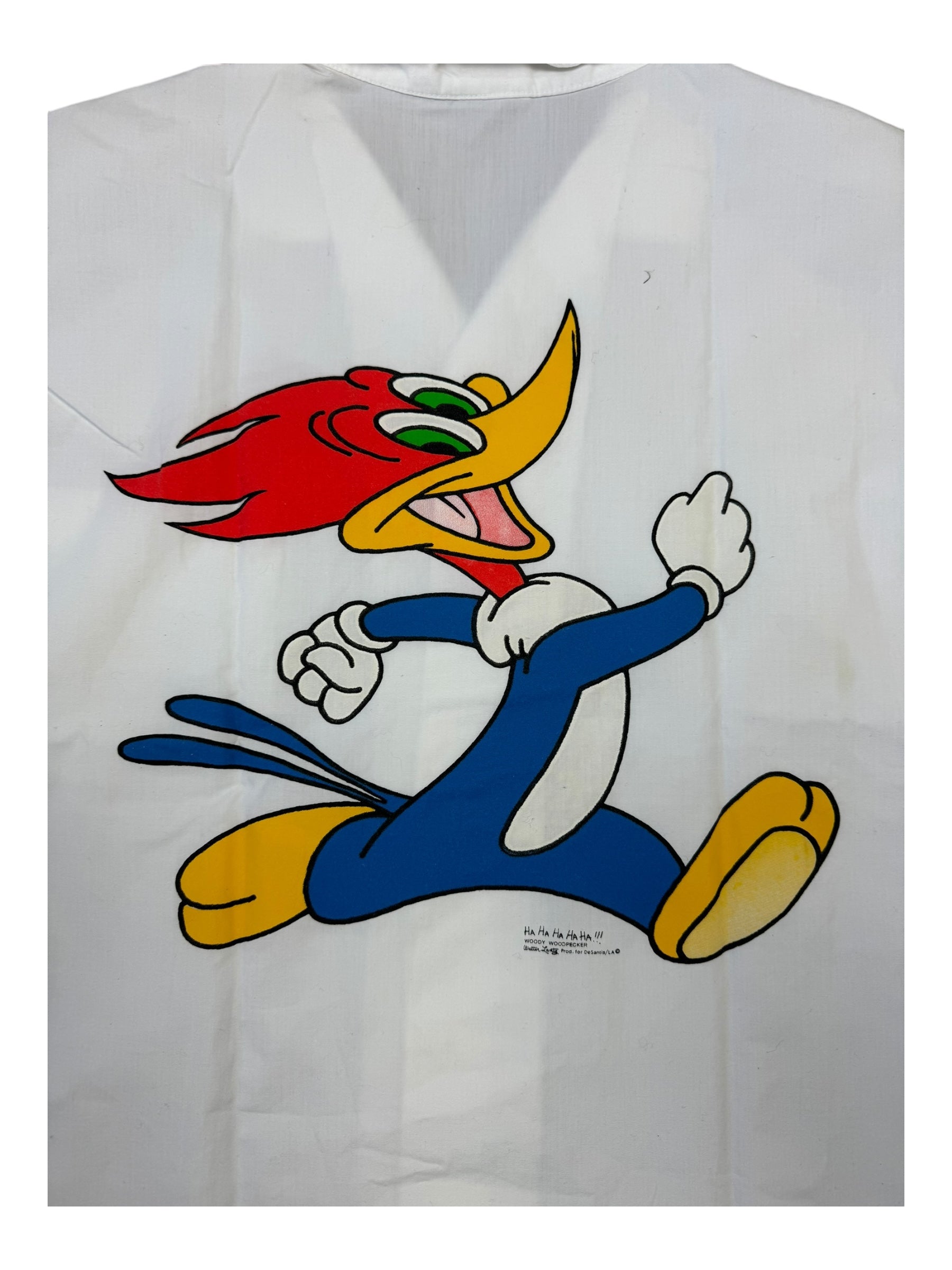 Stanley Desantis 80s Woody The Woodpecker White Button Up Size Large