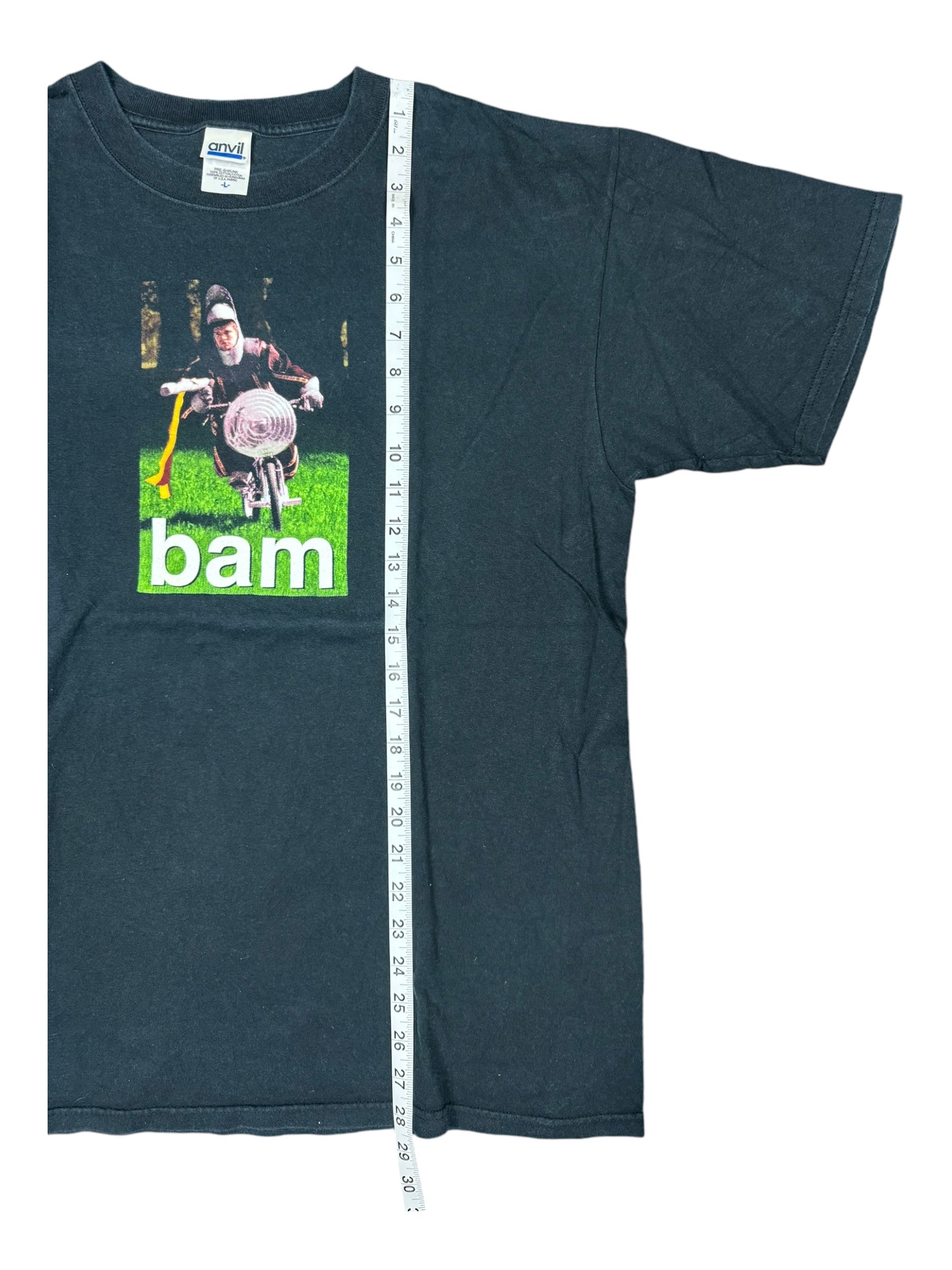 Jackass 00s Black 2001 Bam Margera Joust T-Shirt Anvil Size Large