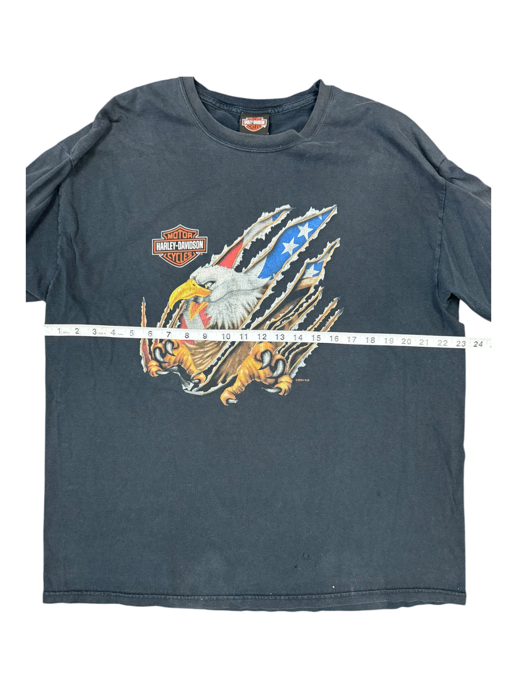 Harley Davidson 90s Black Eagle Claws American Flag Long Sleeve Size XL