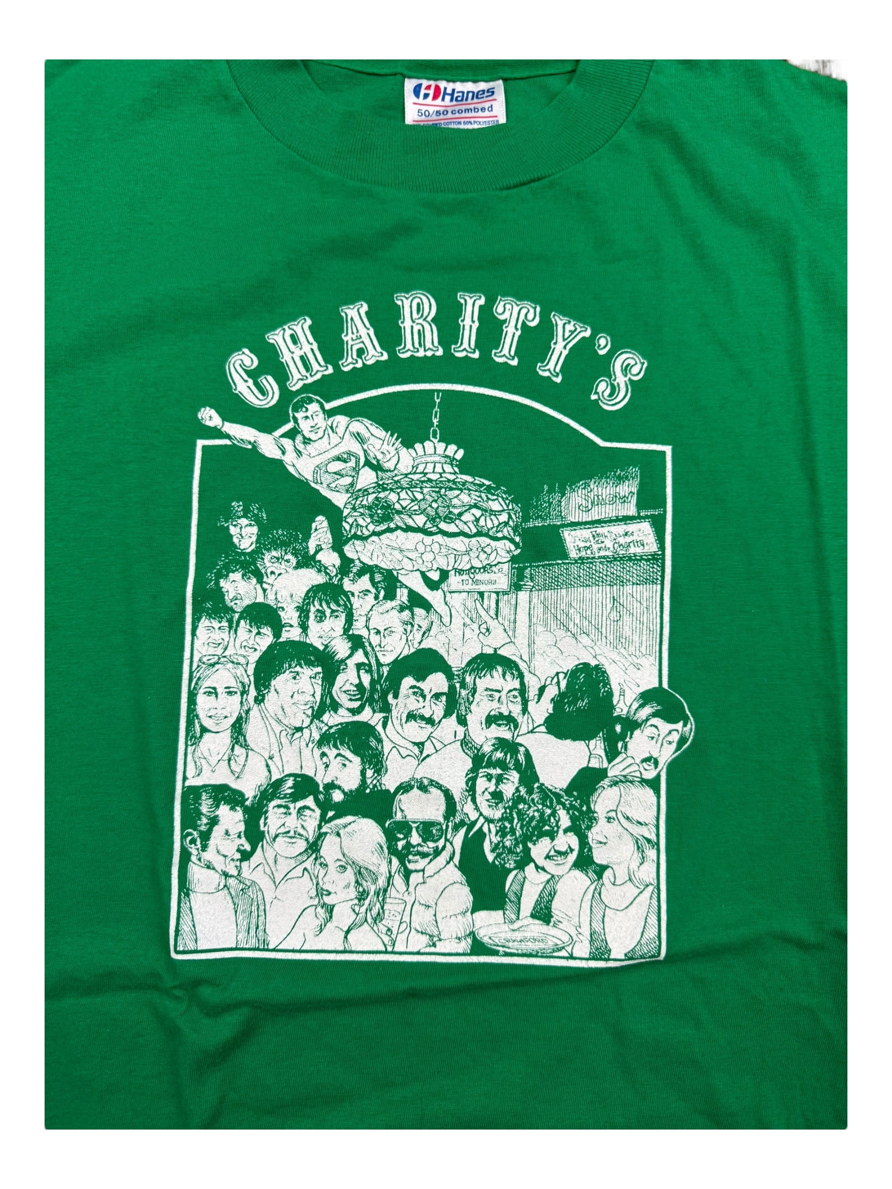 Killington Vermont 90s Charity's Saloon T-shirt Green Short Sleeve Sz XL