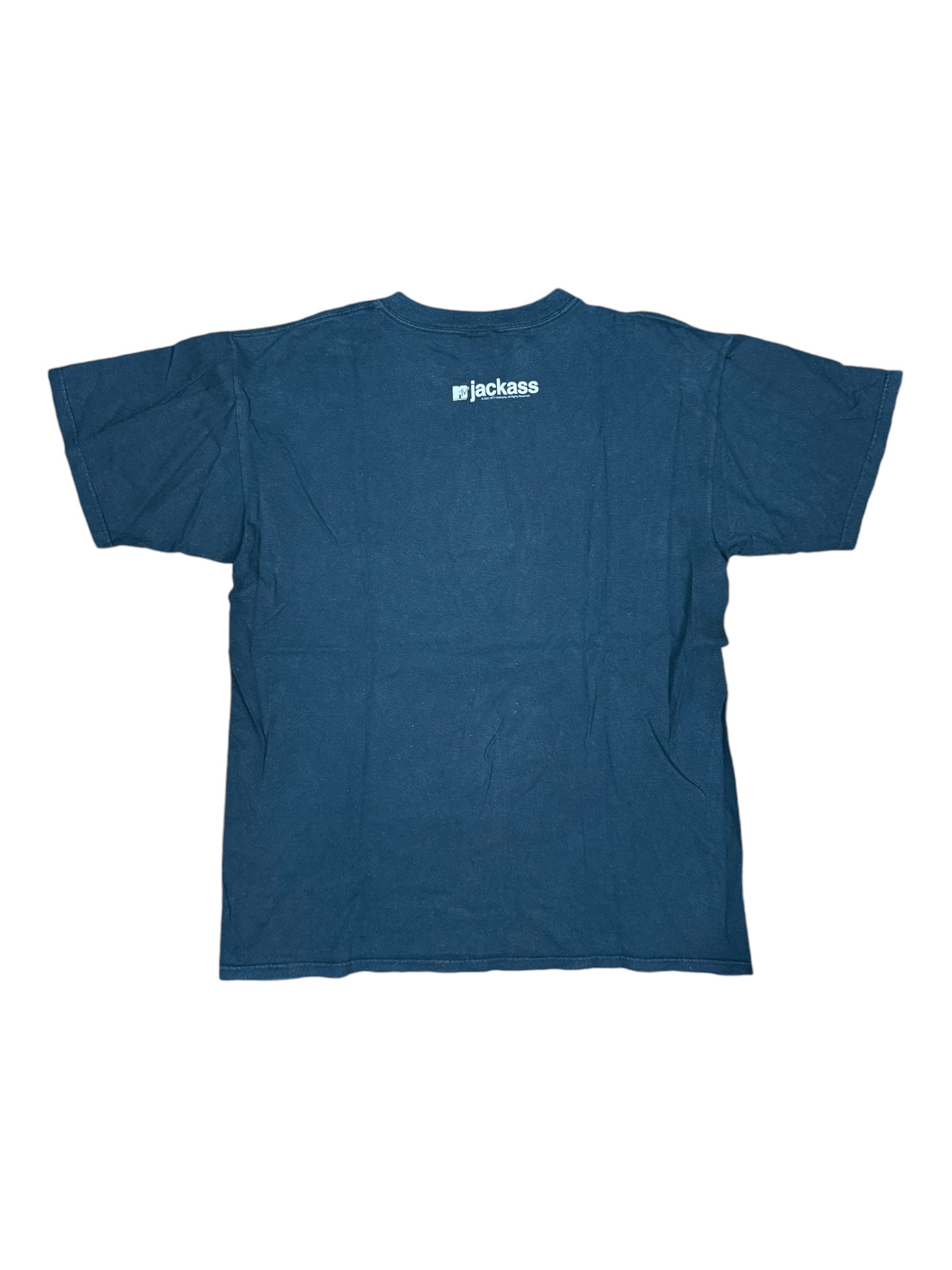Jackass 00s Black 2001 Bam Margera Joust T-Shirt Anvil Size Large
