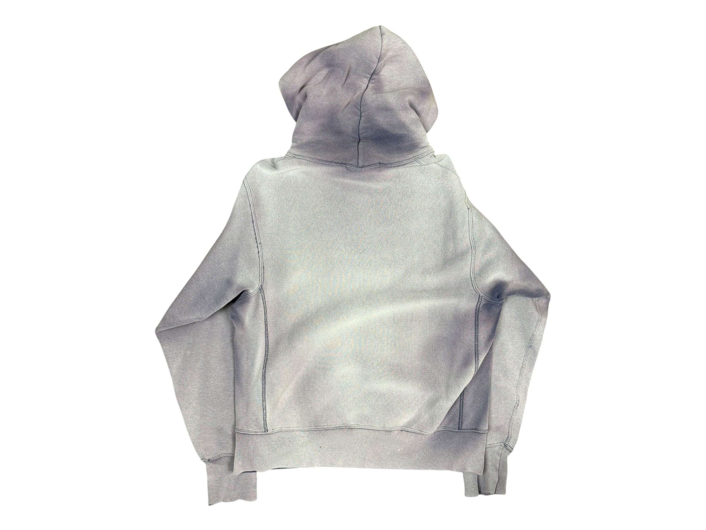 Union 90s Navy Script Logo Hoodie Perfectly Smoky Fade Size Large