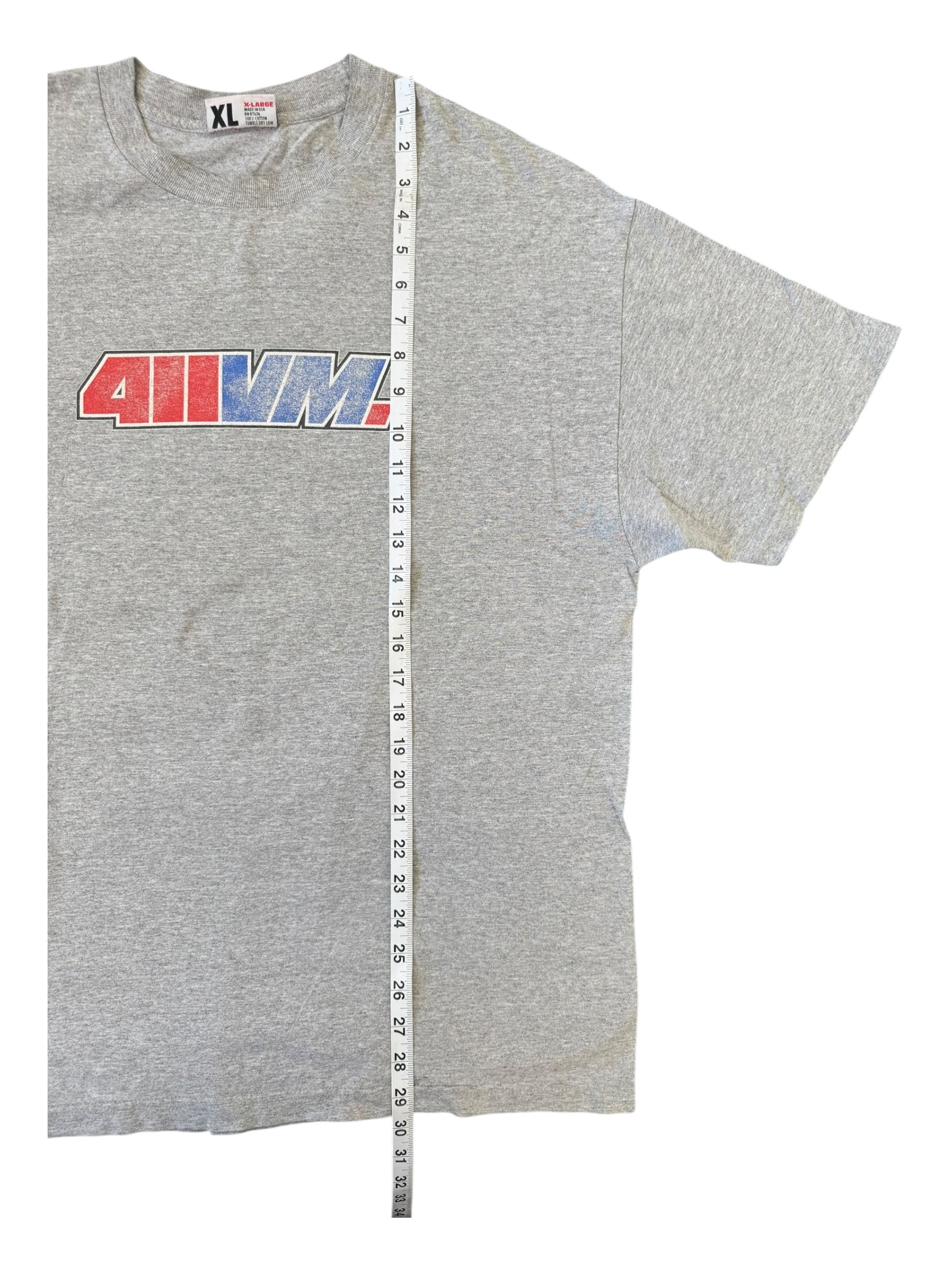 411VM 90s Grey Logo T-Shirt Size XL