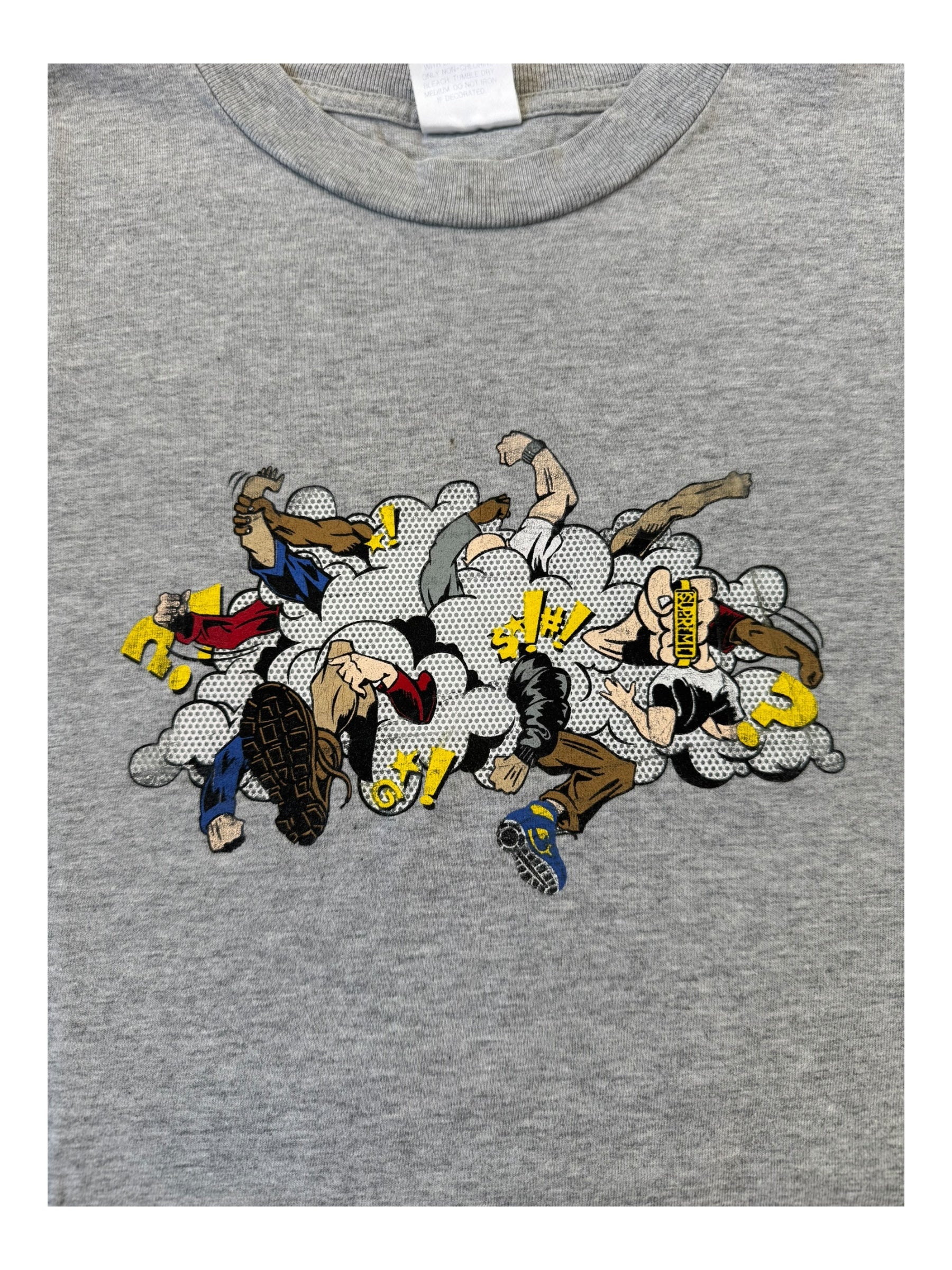Supreme 2000 Cartoon Fight Scen Grey Size Large