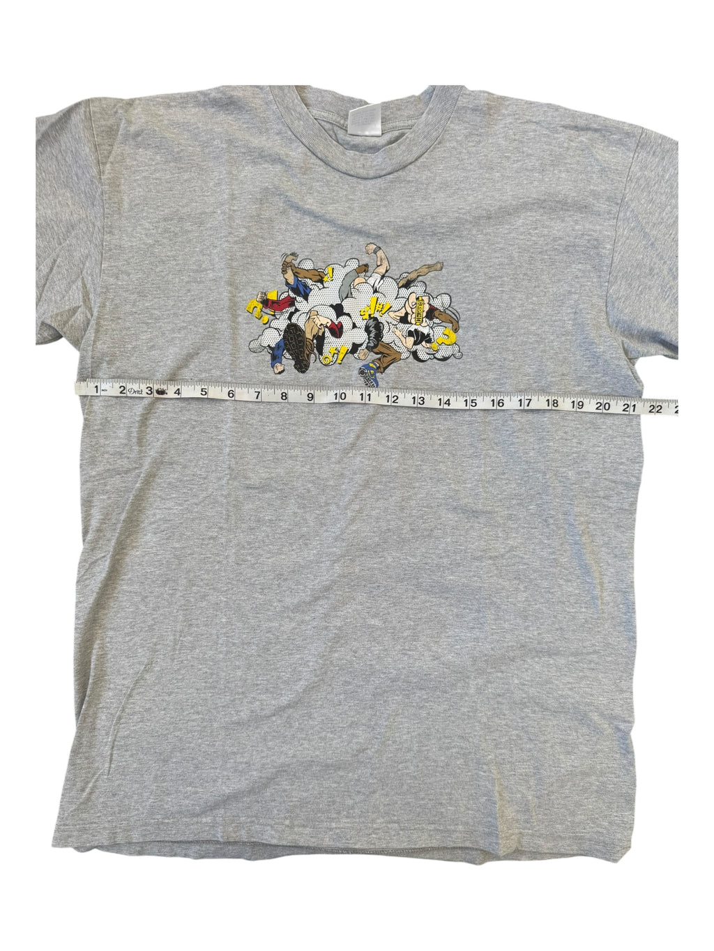 Supreme 2000 Cartoon Fight Scen Grey Size Large