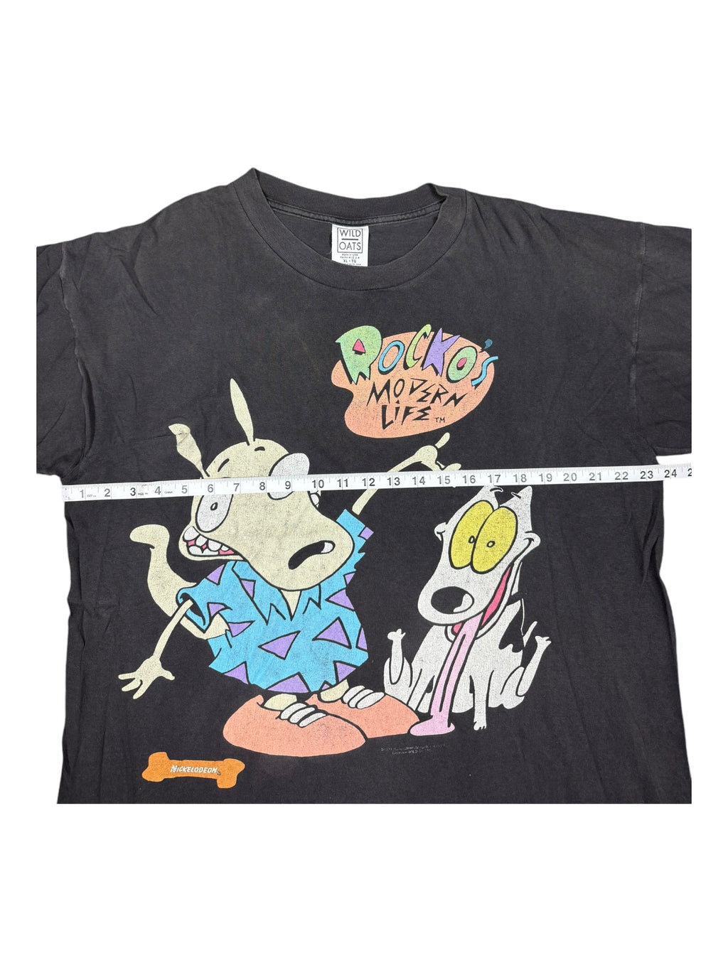 Rockos Modern Life 90s Black Nickelodeon T-Shirt Wild Oats Size XL