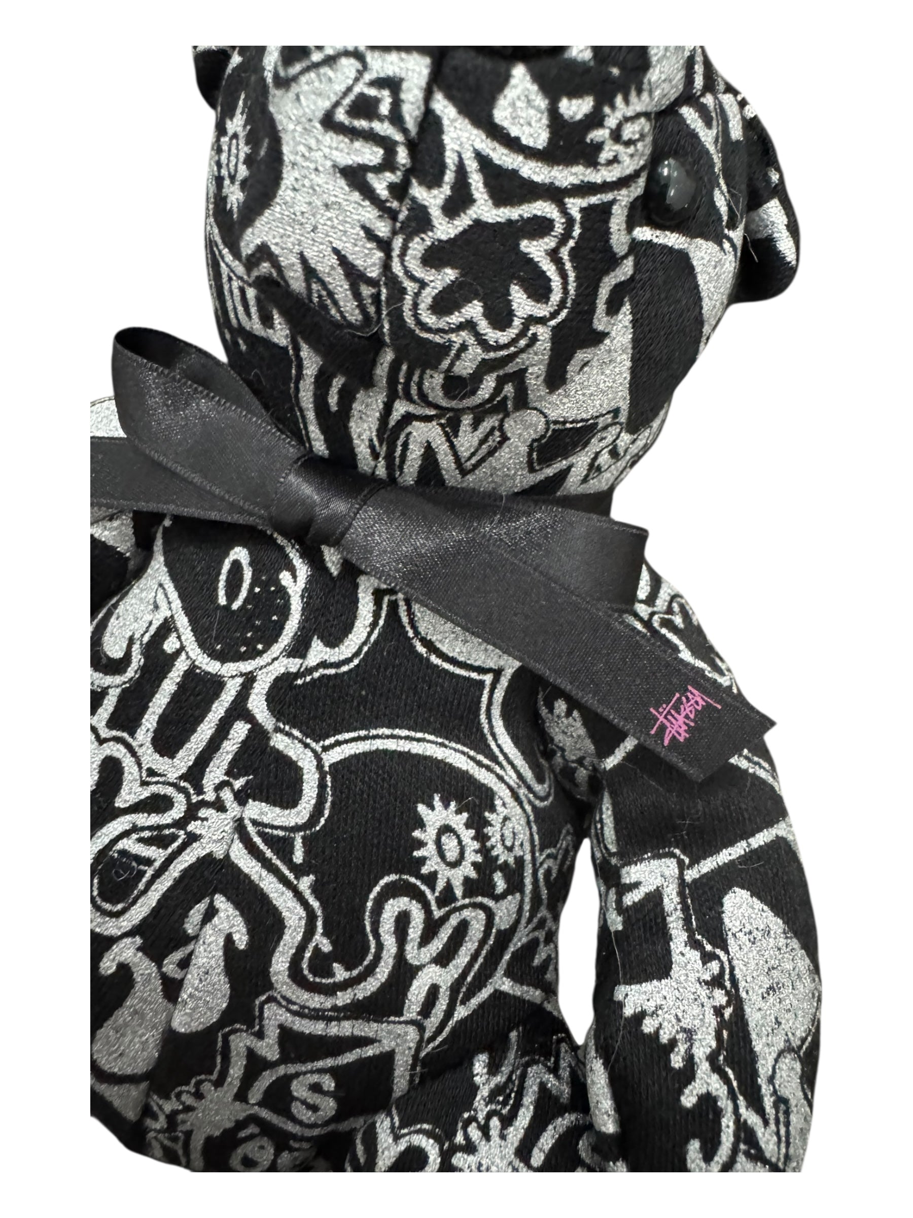 Stussy 00s Black & White Bear Plush