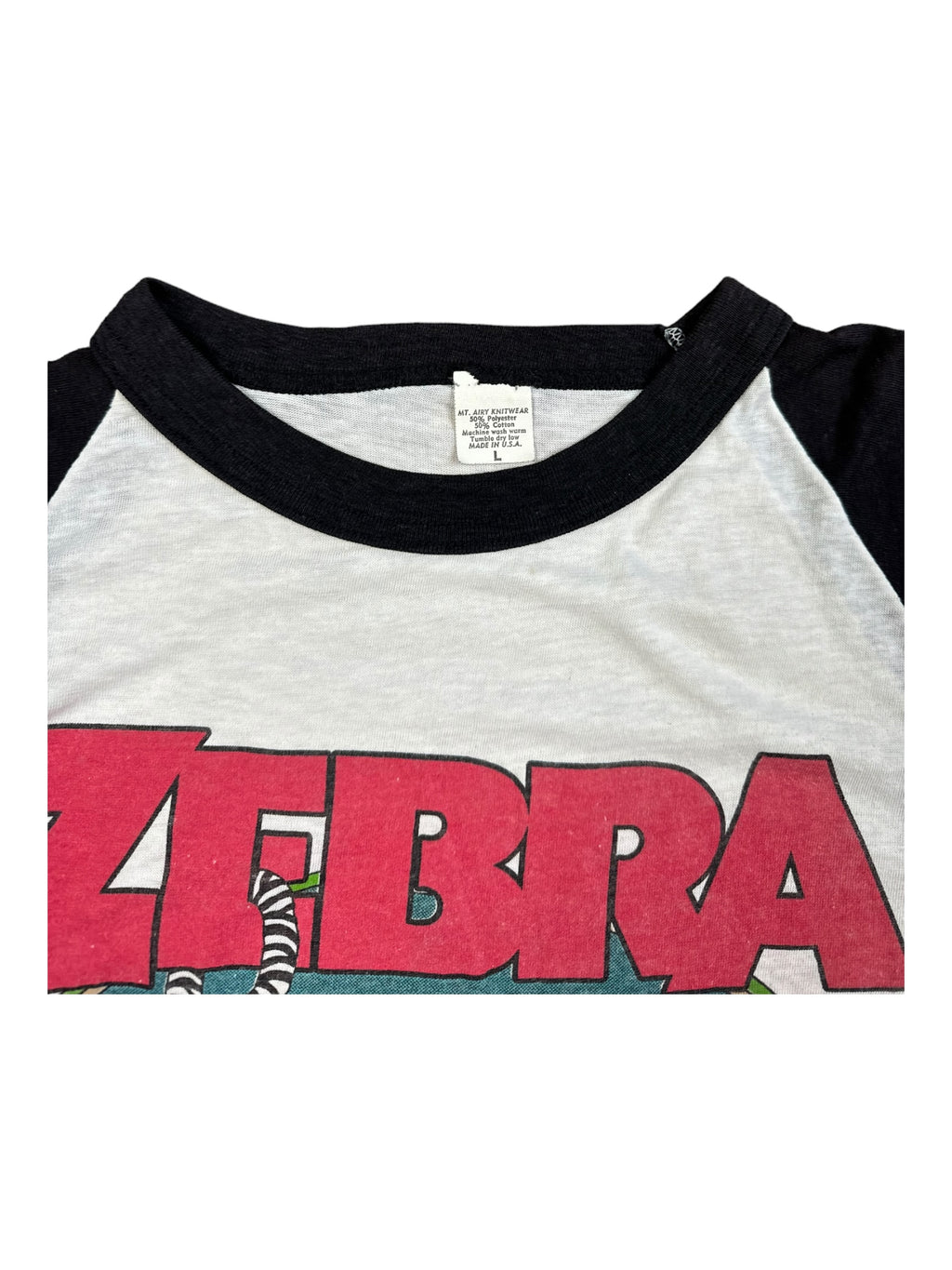 80s Zebra “Tour 1983” Baseball Jersey M/L
