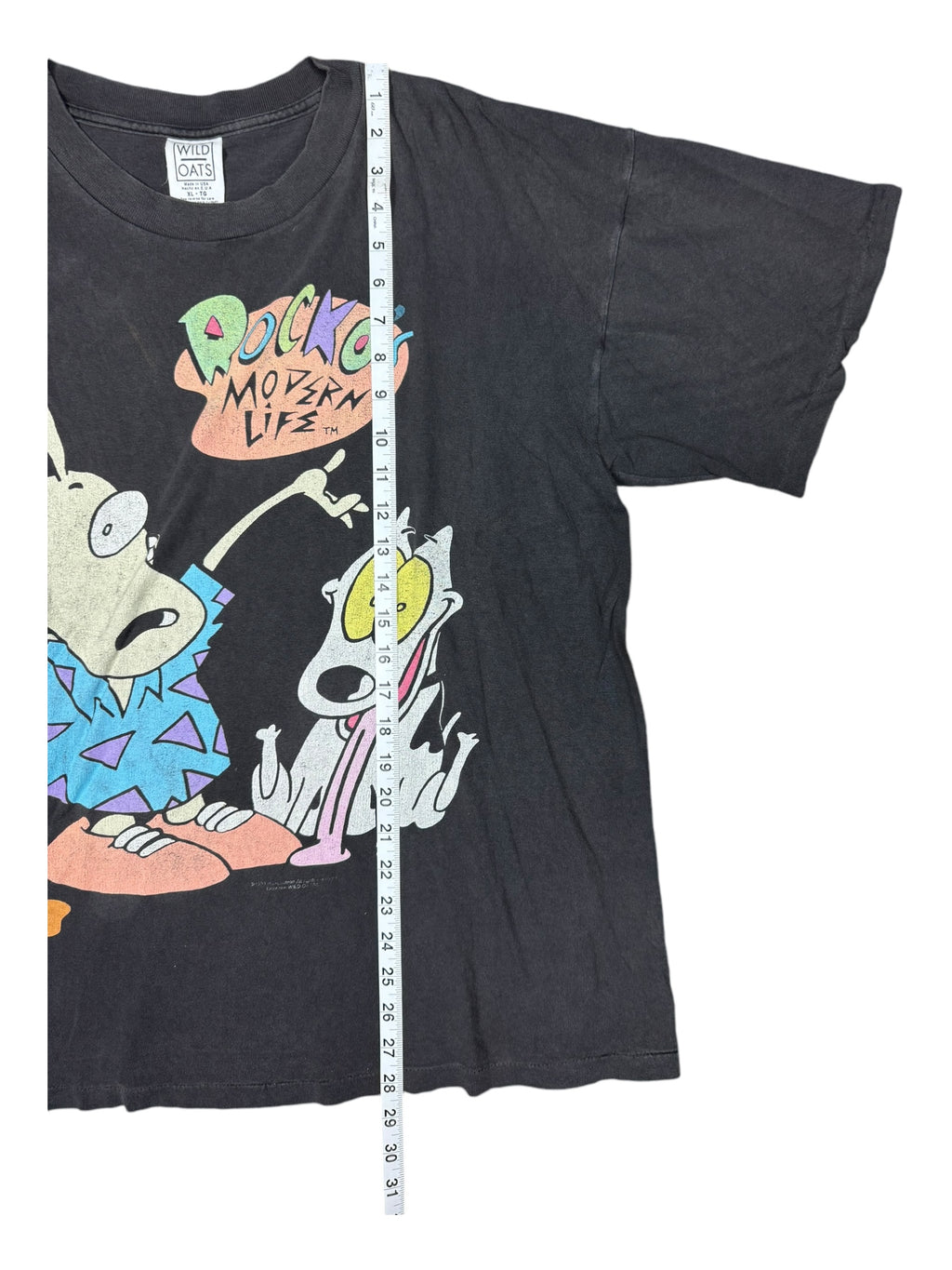 Rockos Modern Life 90s Black Nickelodeon T-Shirt Wild Oats Size XL
