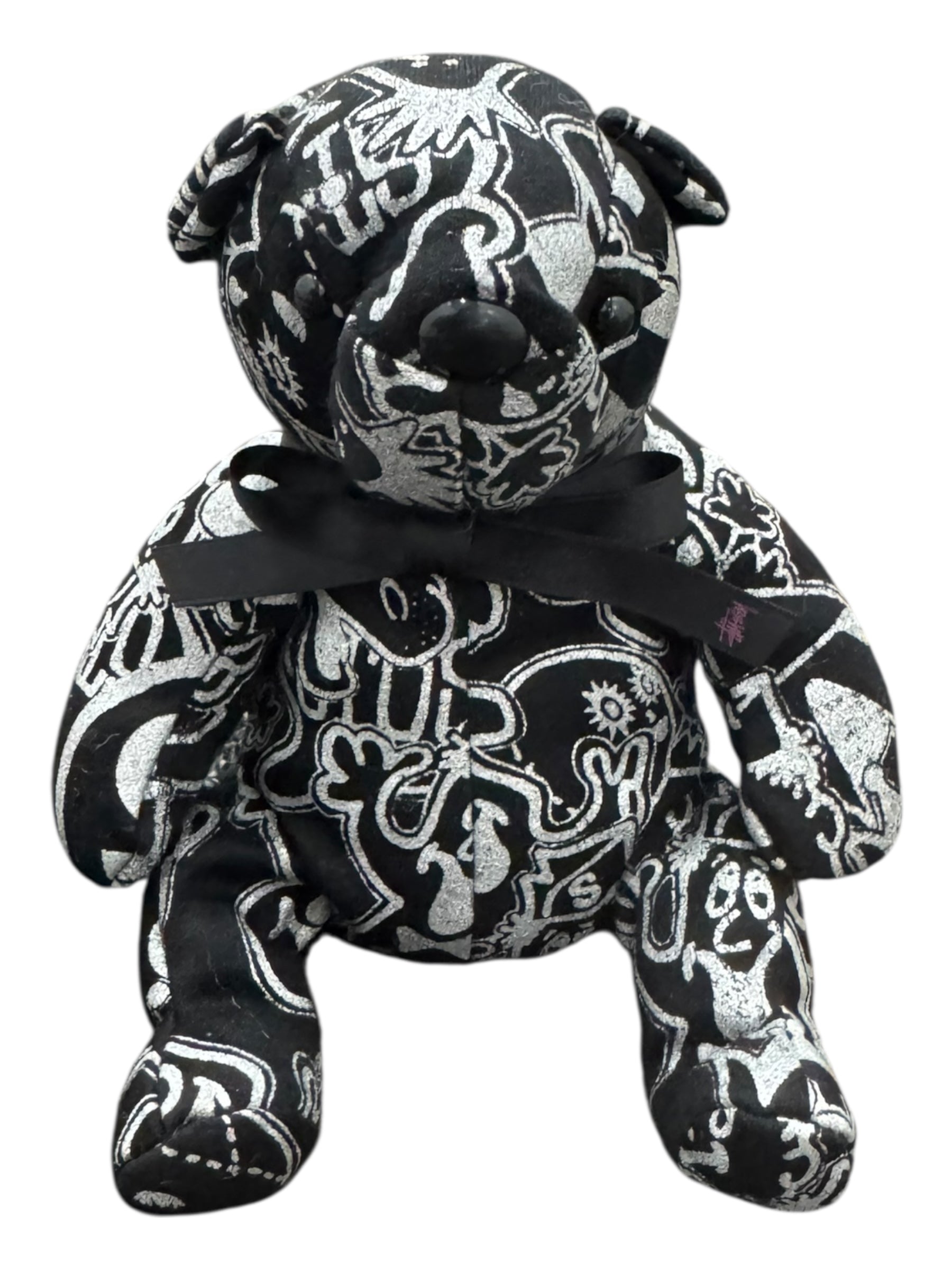 Stussy 00s Black & White Bear Plush