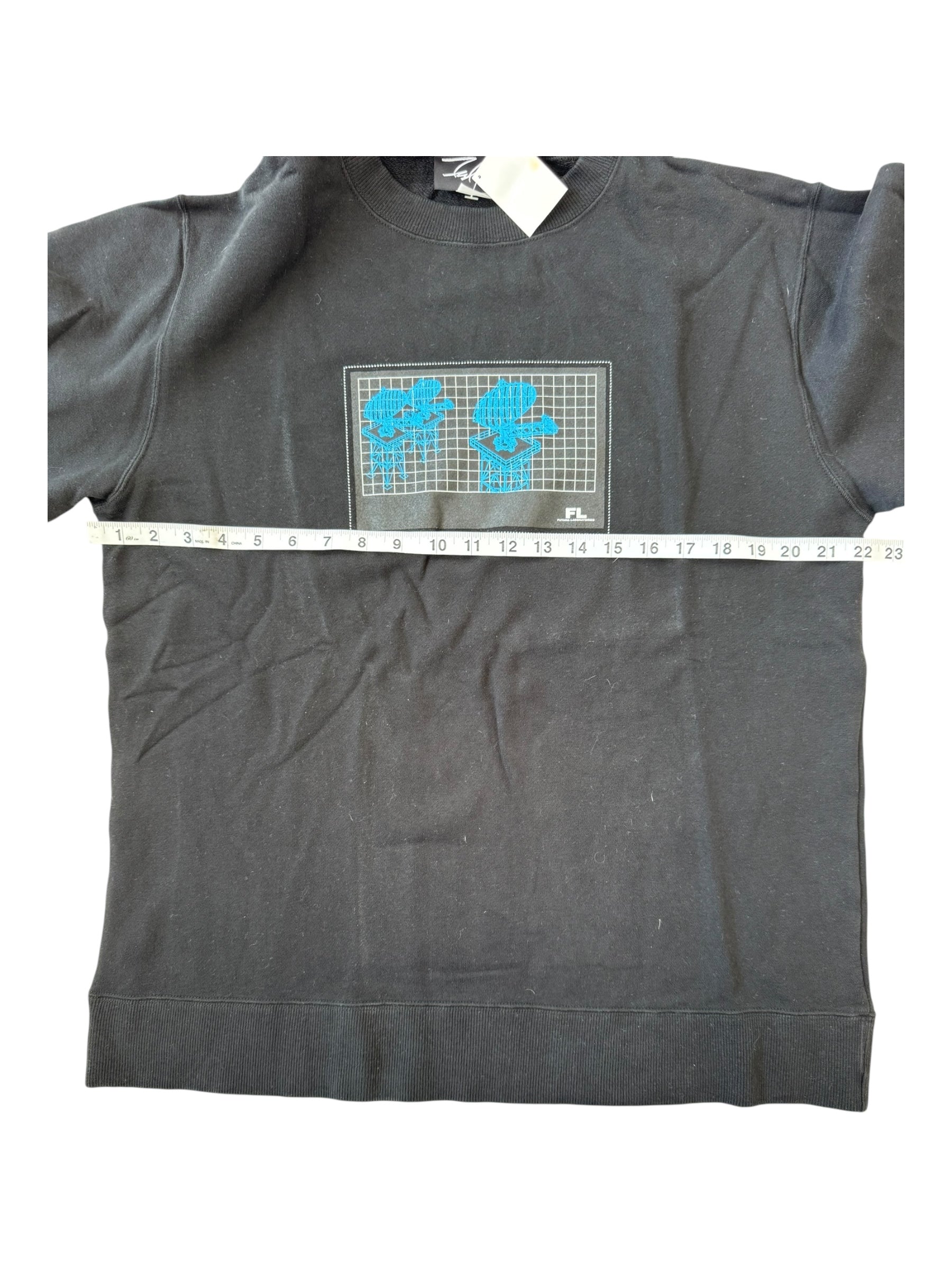 Futura 90s Black Crewneck With Ski Mask Attached Deadstock Size Large