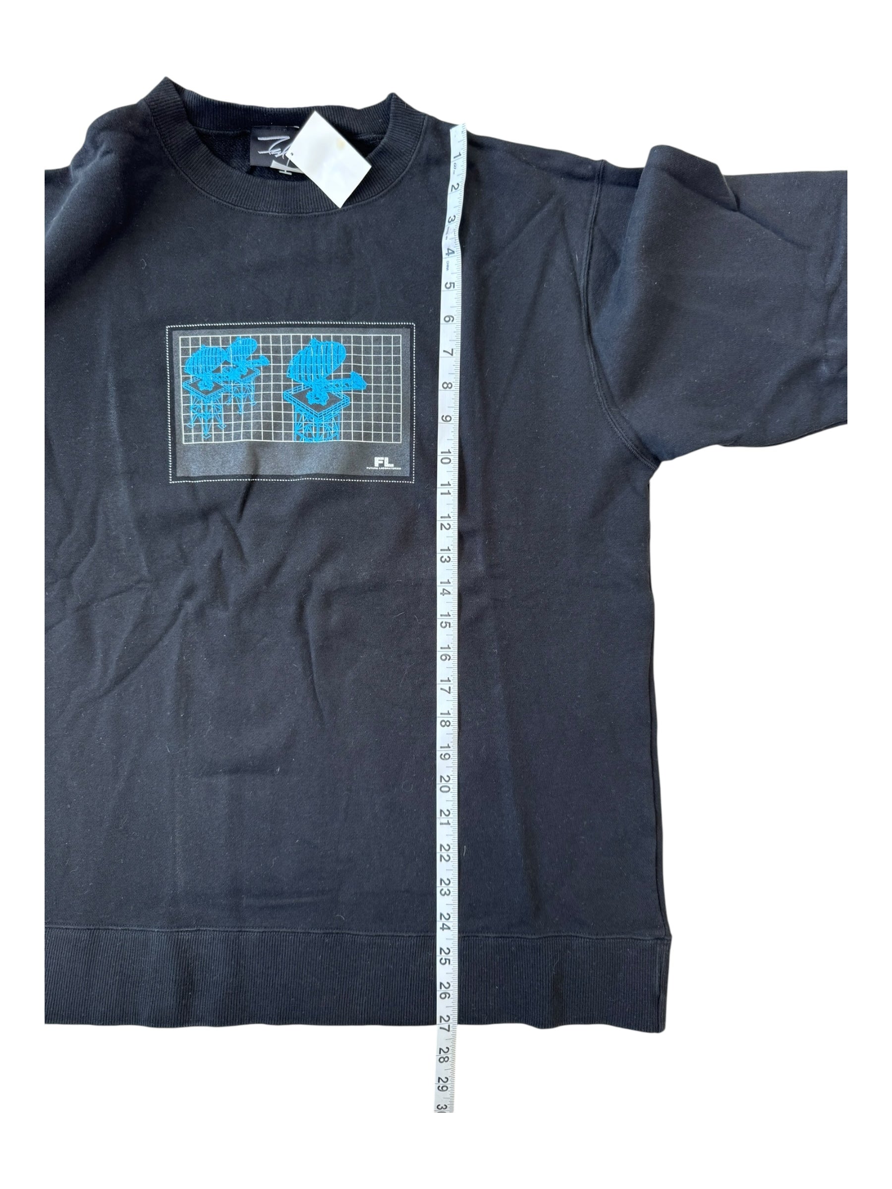 Futura 90s Black Crewneck With Ski Mask Attached Deadstock Size Large