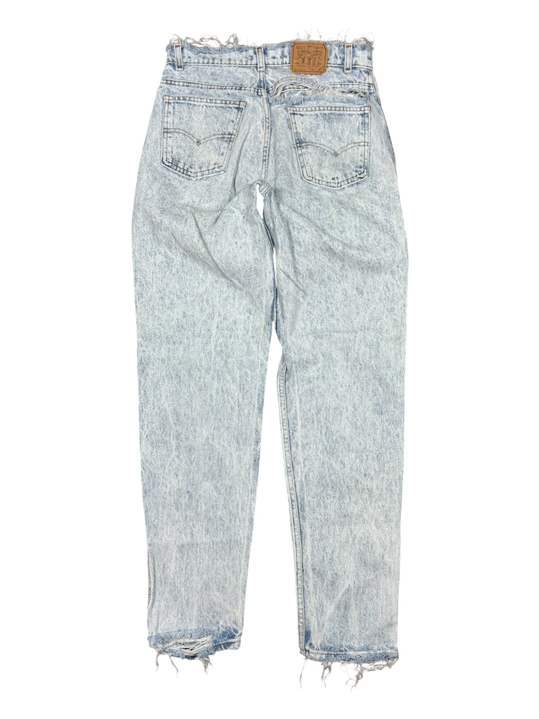 Levi's Shredded Silvertab Acid Washed Jeans Mens Size 32x34 Baggy Made in USA