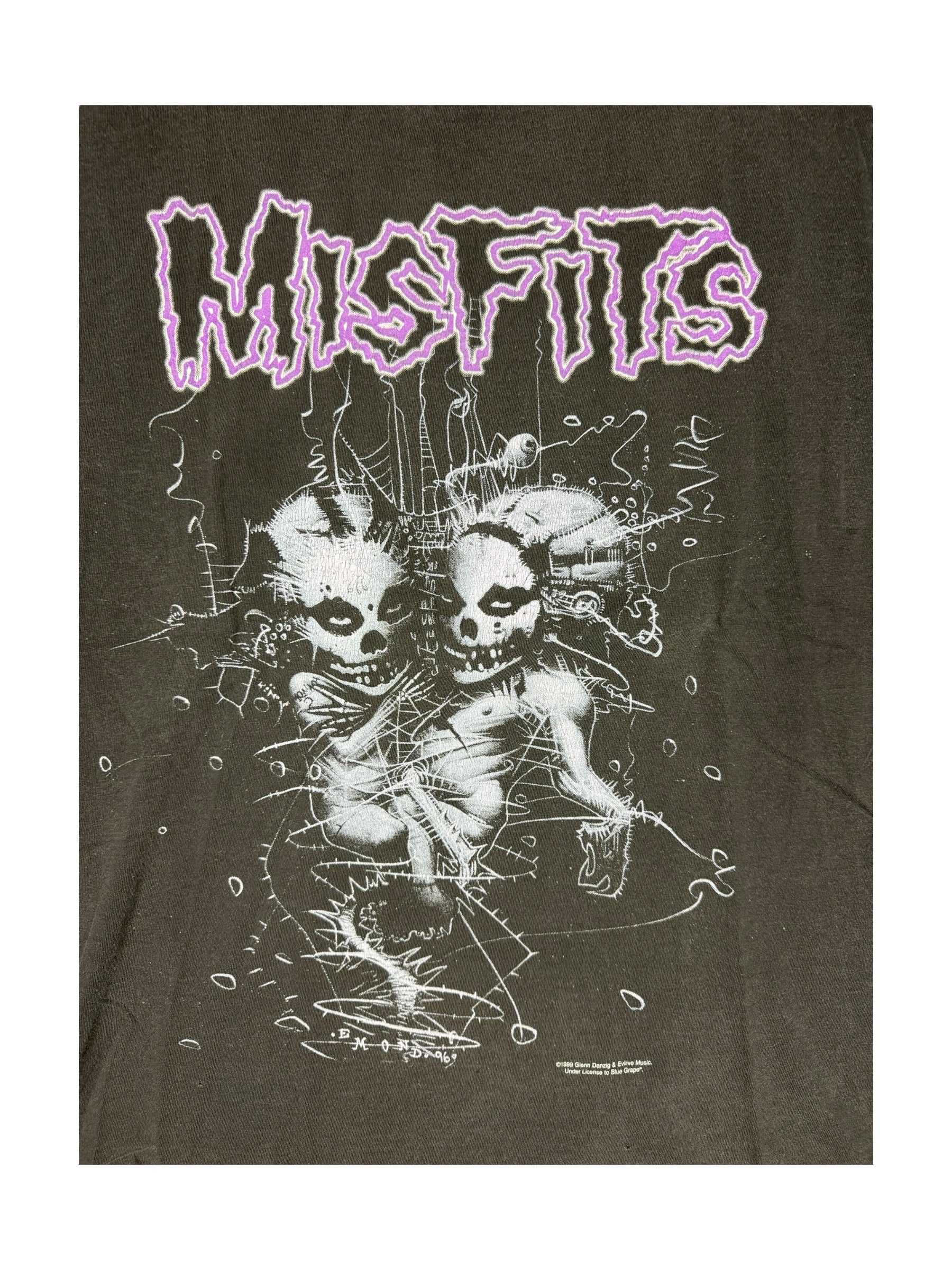 Misfits 1999 T-Shirt Violent World Mens XL Danzig Blue Grape