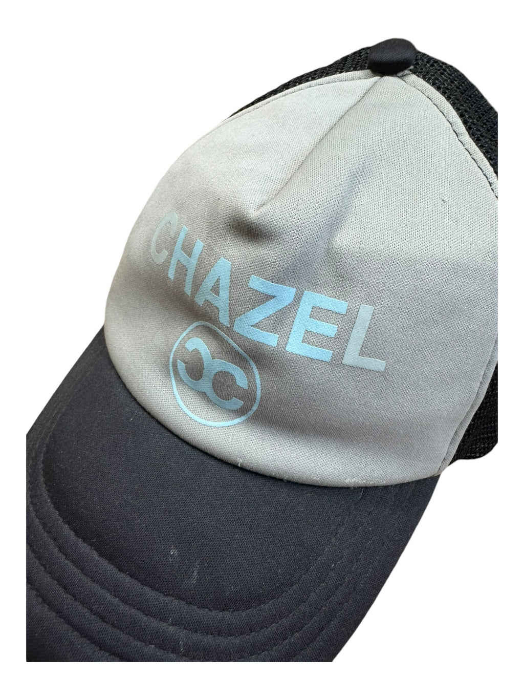 Haze 90s Chanel Logo Rip Grey Black Snapback