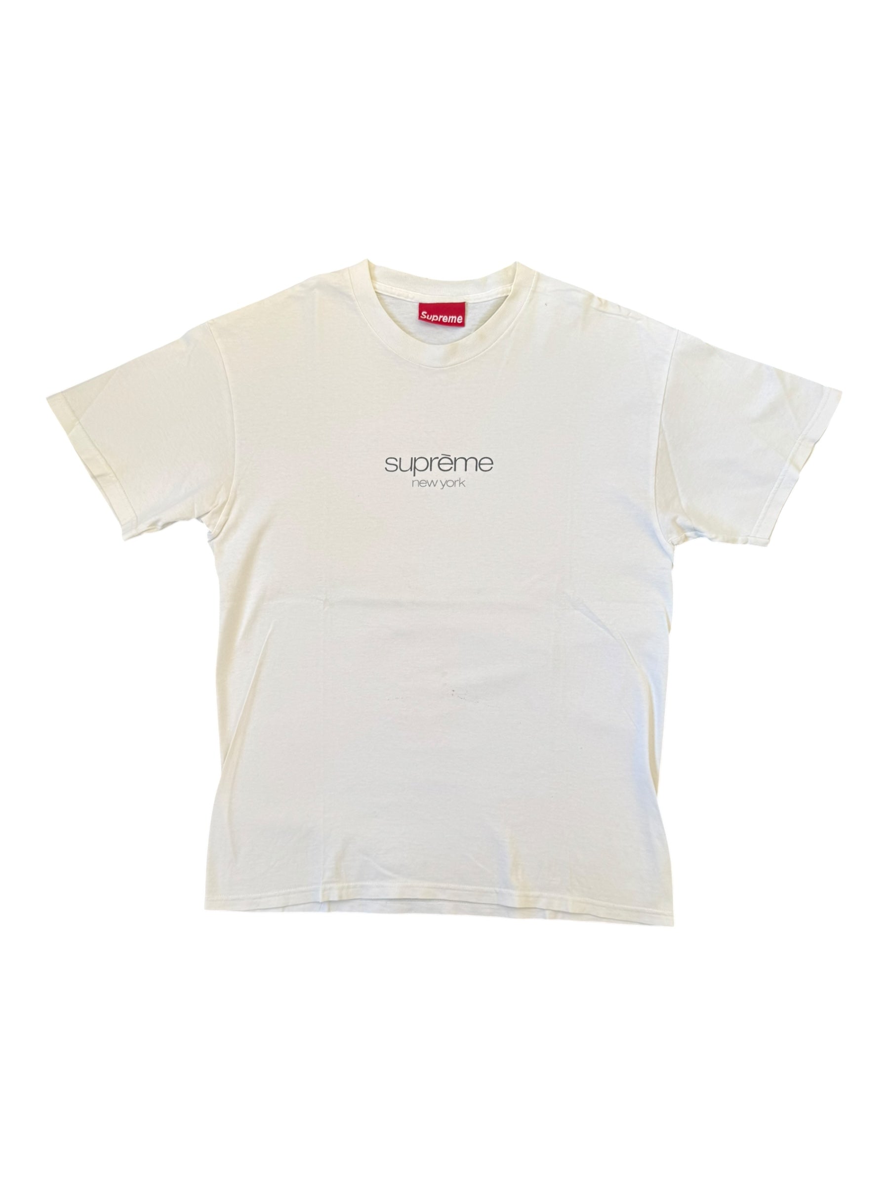 Supreme 90s Shop Logo New York White T-Shirt Size Medium