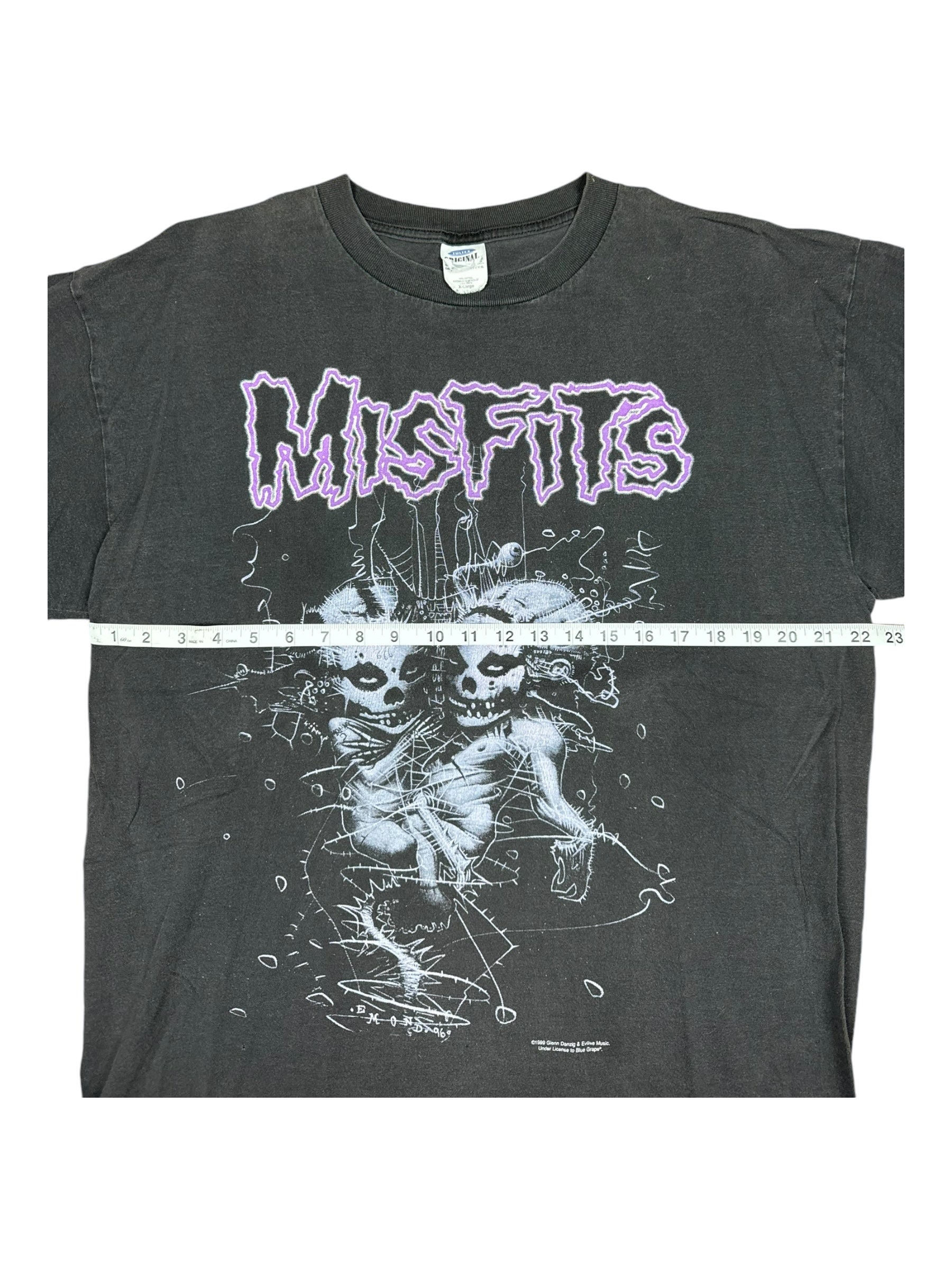 Misfits 1999 T-Shirt Violent World Mens XL Danzig Blue Grape