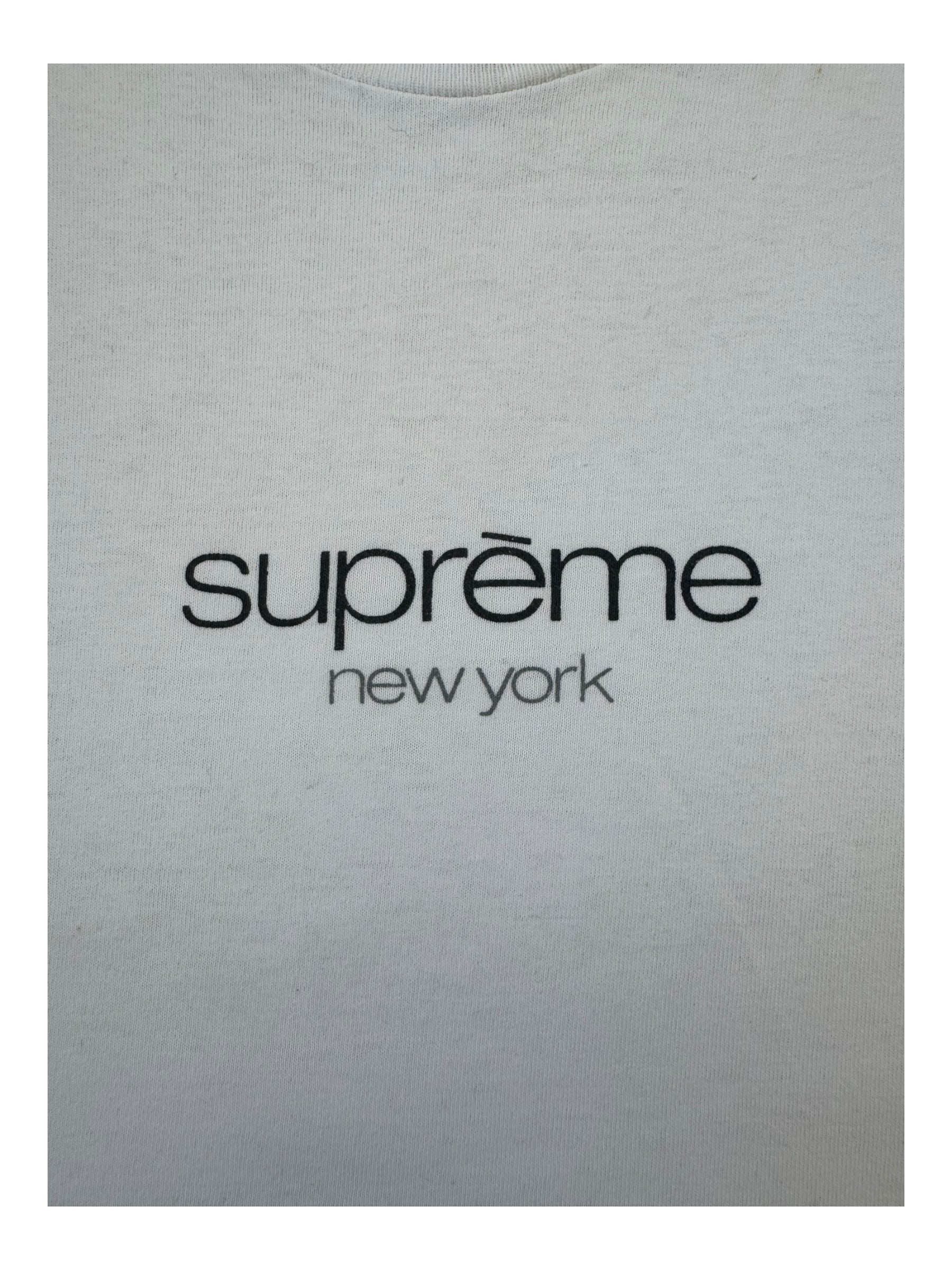 Supreme 90s Shop Logo New York White T-Shirt Size Medium