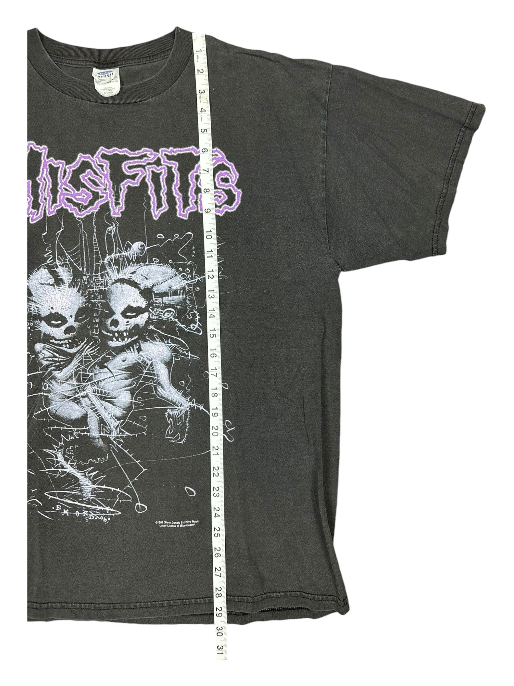 Misfits 1999 T-Shirt Violent World Mens XL Danzig Blue Grape