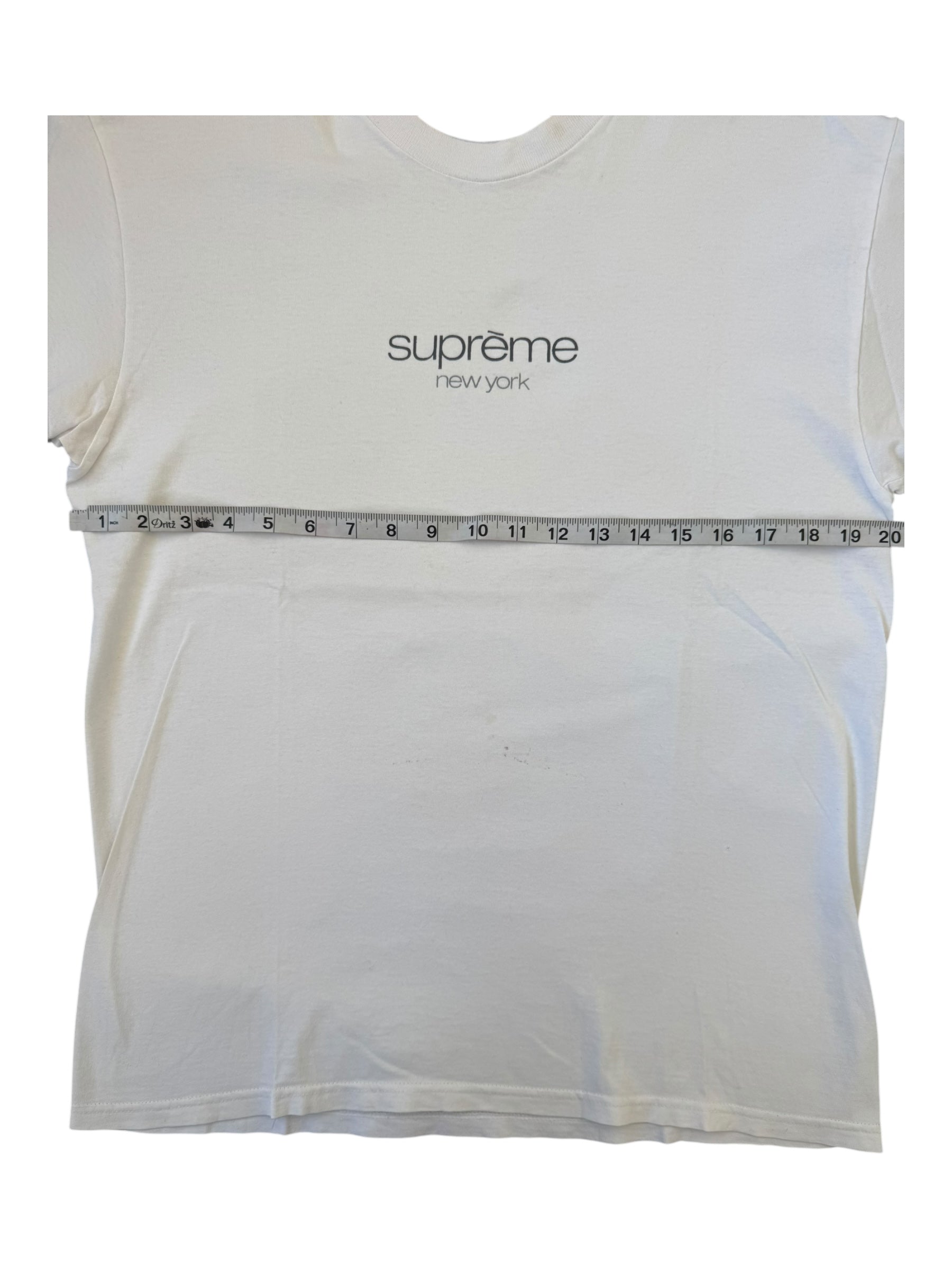 Supreme 90s Shop Logo New York White T-Shirt Size Medium