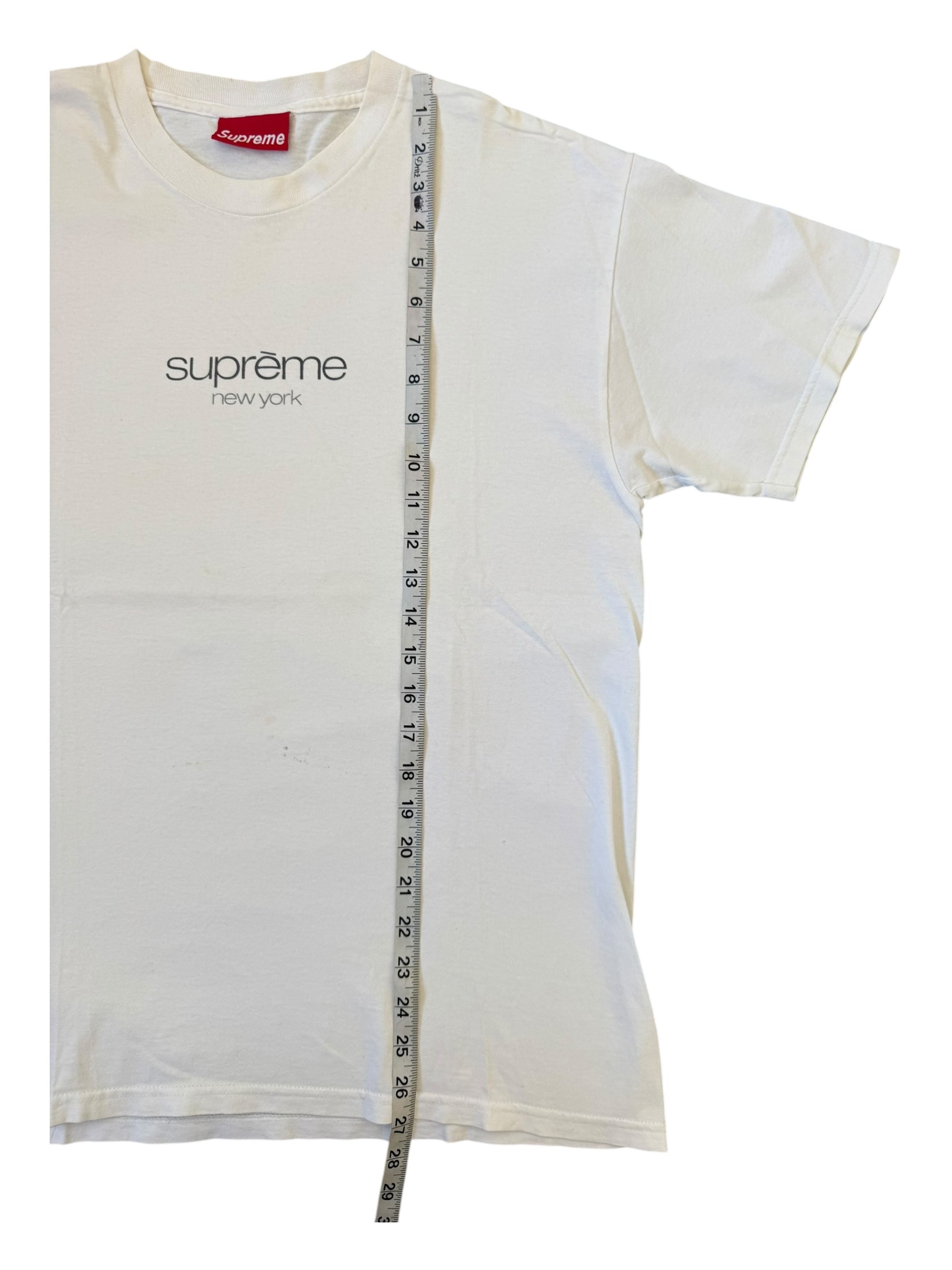 Supreme 90s Shop Logo New York White T-Shirt Size Medium