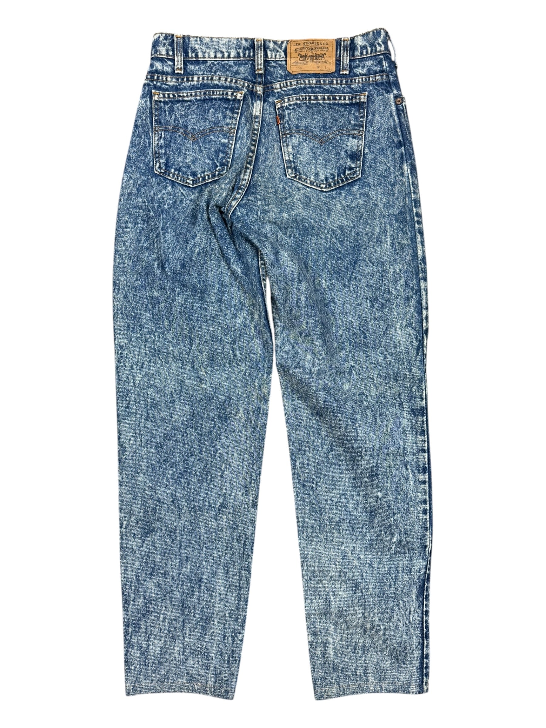 Levis 550 Jeans 33x34 Blank Orange Tab Tapered Acid Wash Denim USA Made