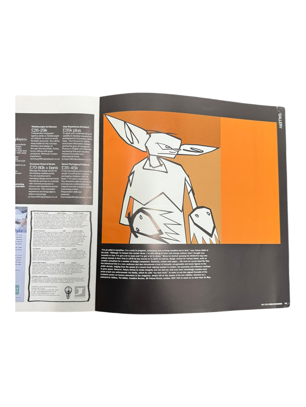 Creative Review Magazine 2001 May Futura Centrefold