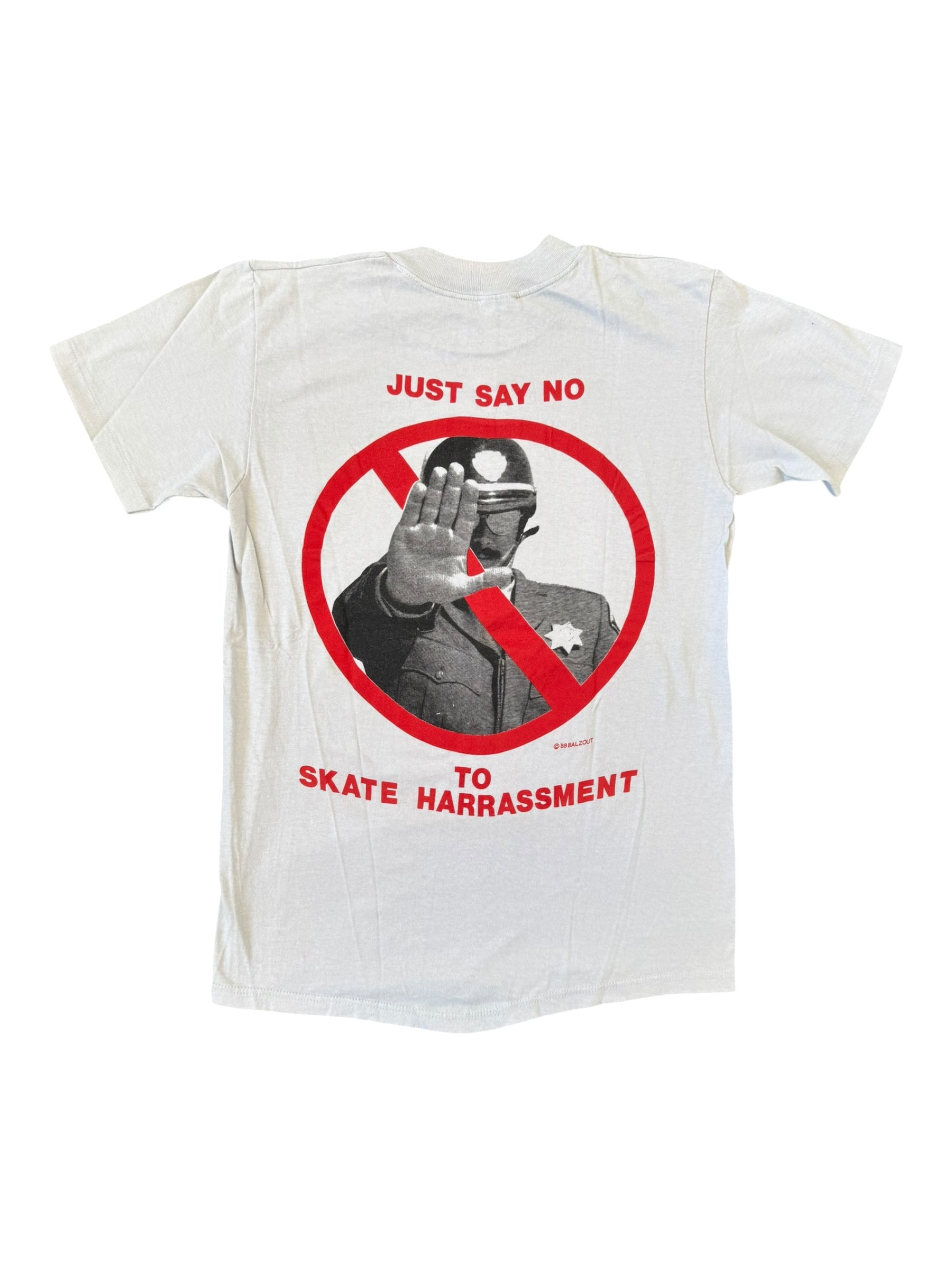 Balzout 80s Just say No to Skate Harassment Size Medium