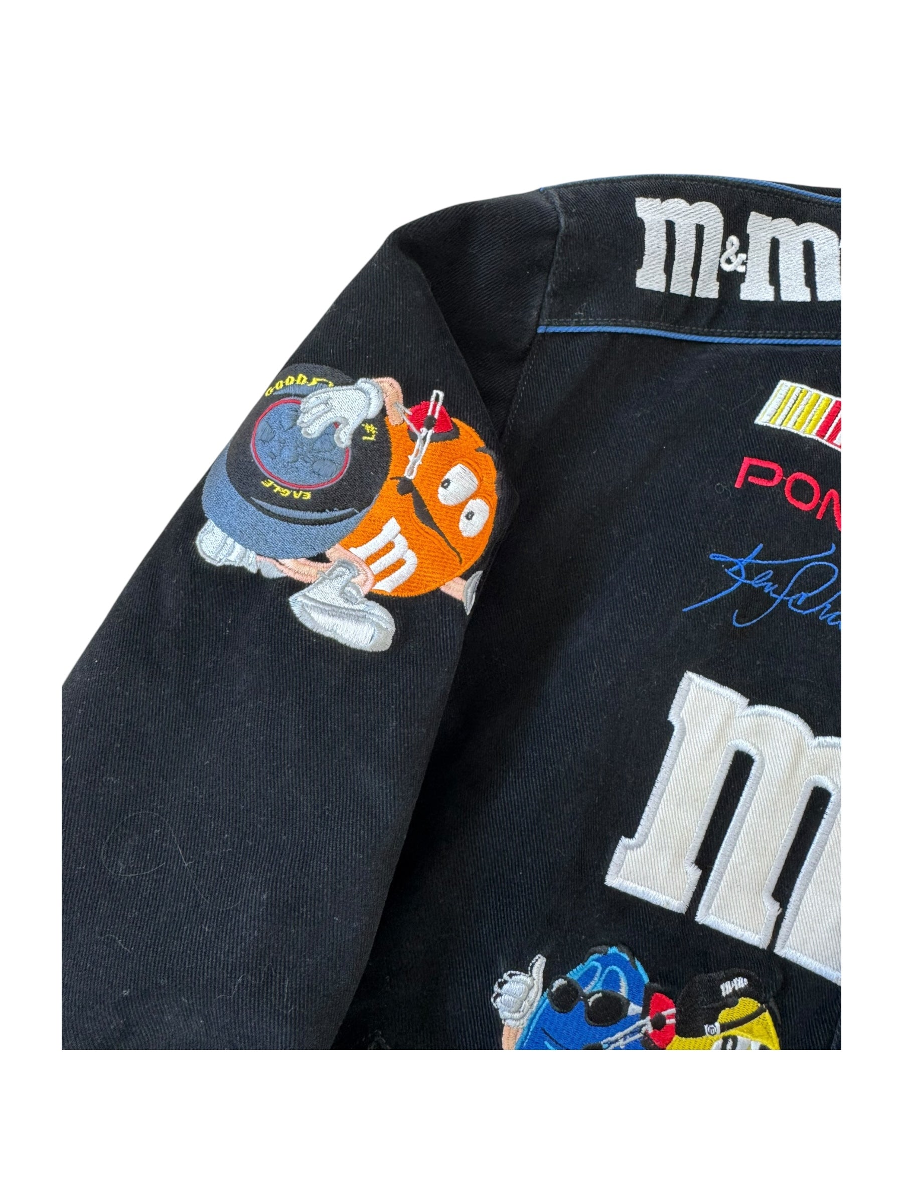 Jeff Hamilton 00s Black JH Designs #36 M&M's Racing Team Jacket Size XL