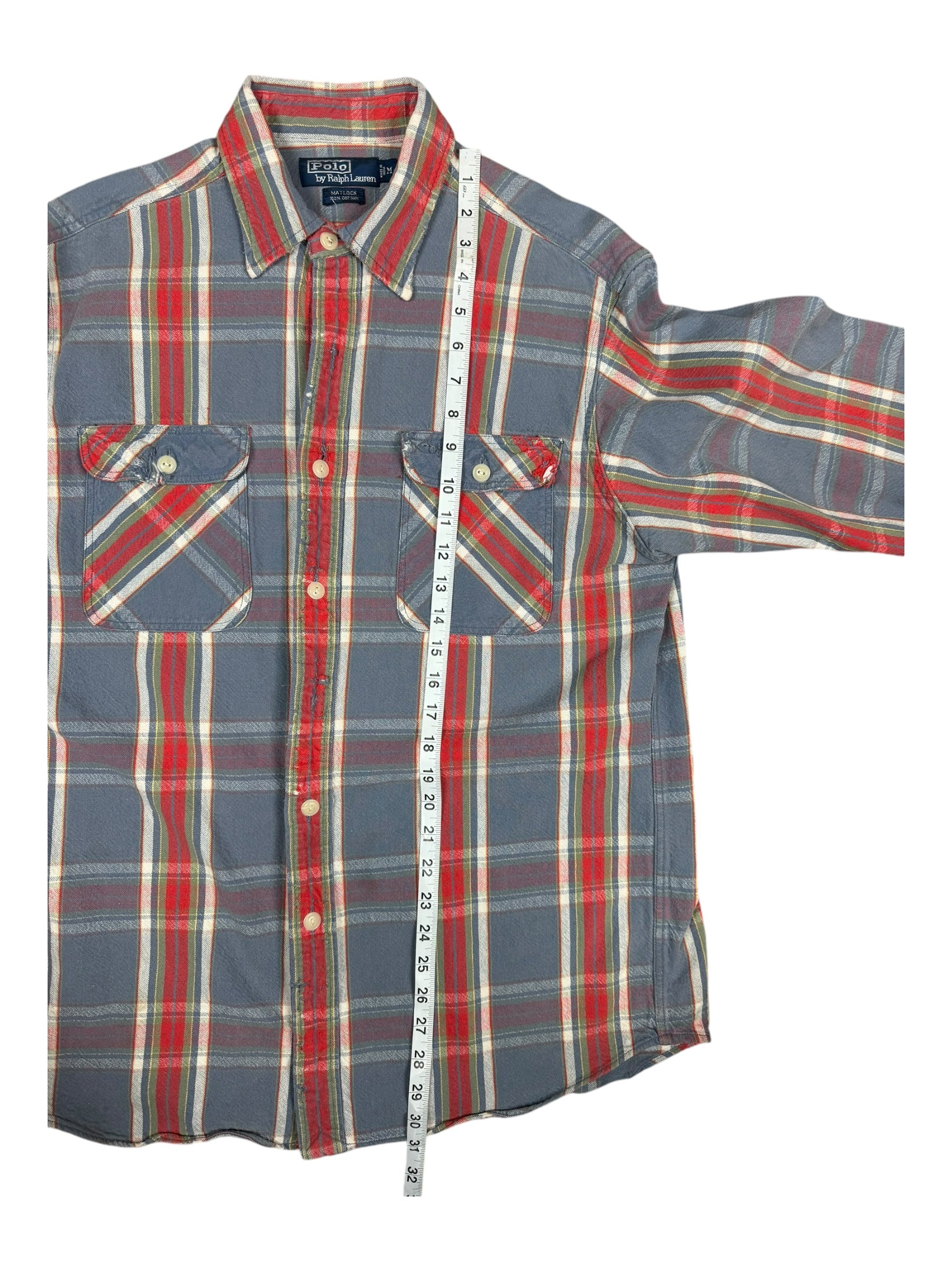 Polo Ralph Lauren 90s Flannel Nicely Distressed Size Medium / Large