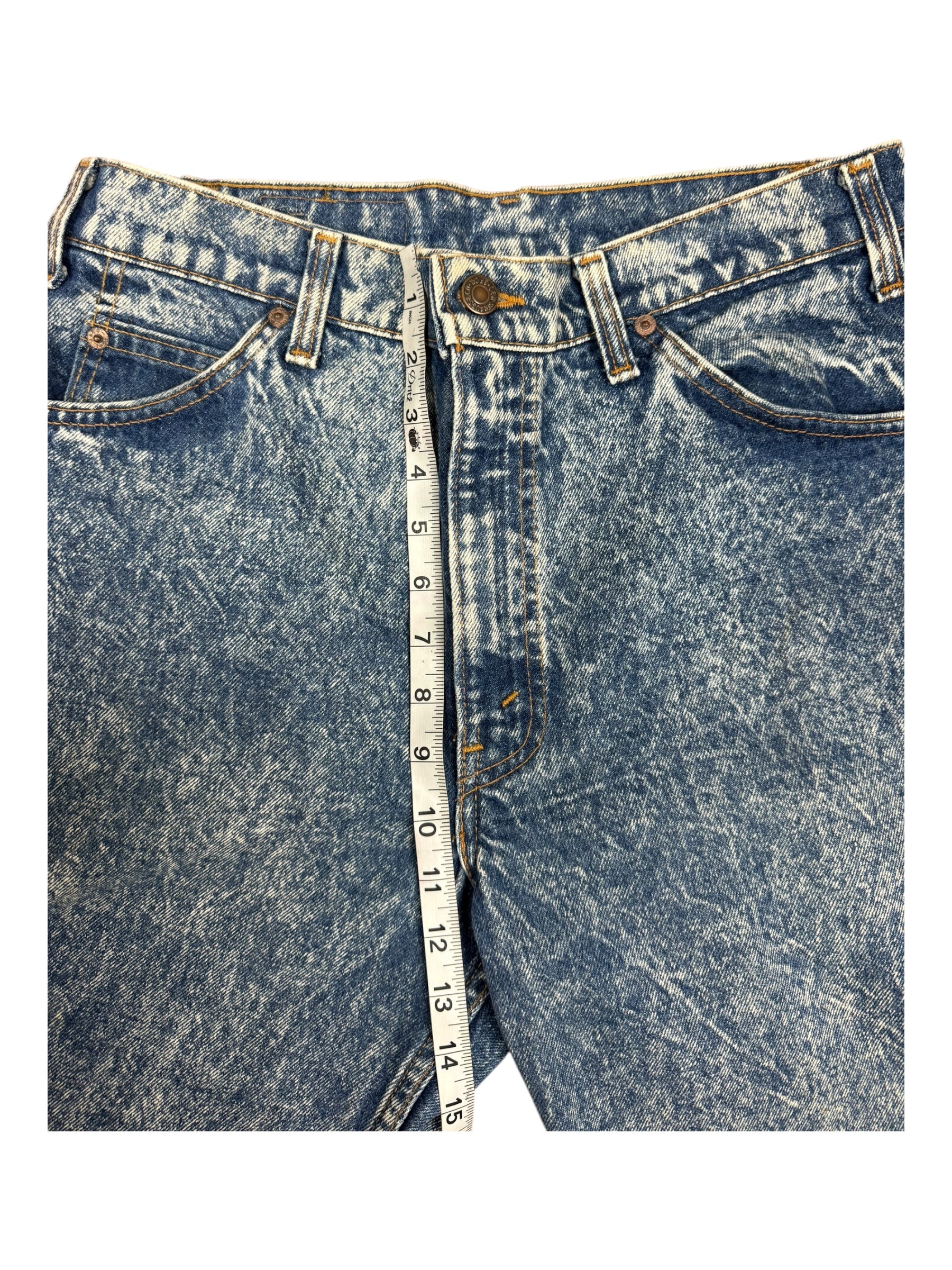 Levis 550 Jeans 33x34 Blank Orange Tab Tapered Acid Wash Denim USA Made