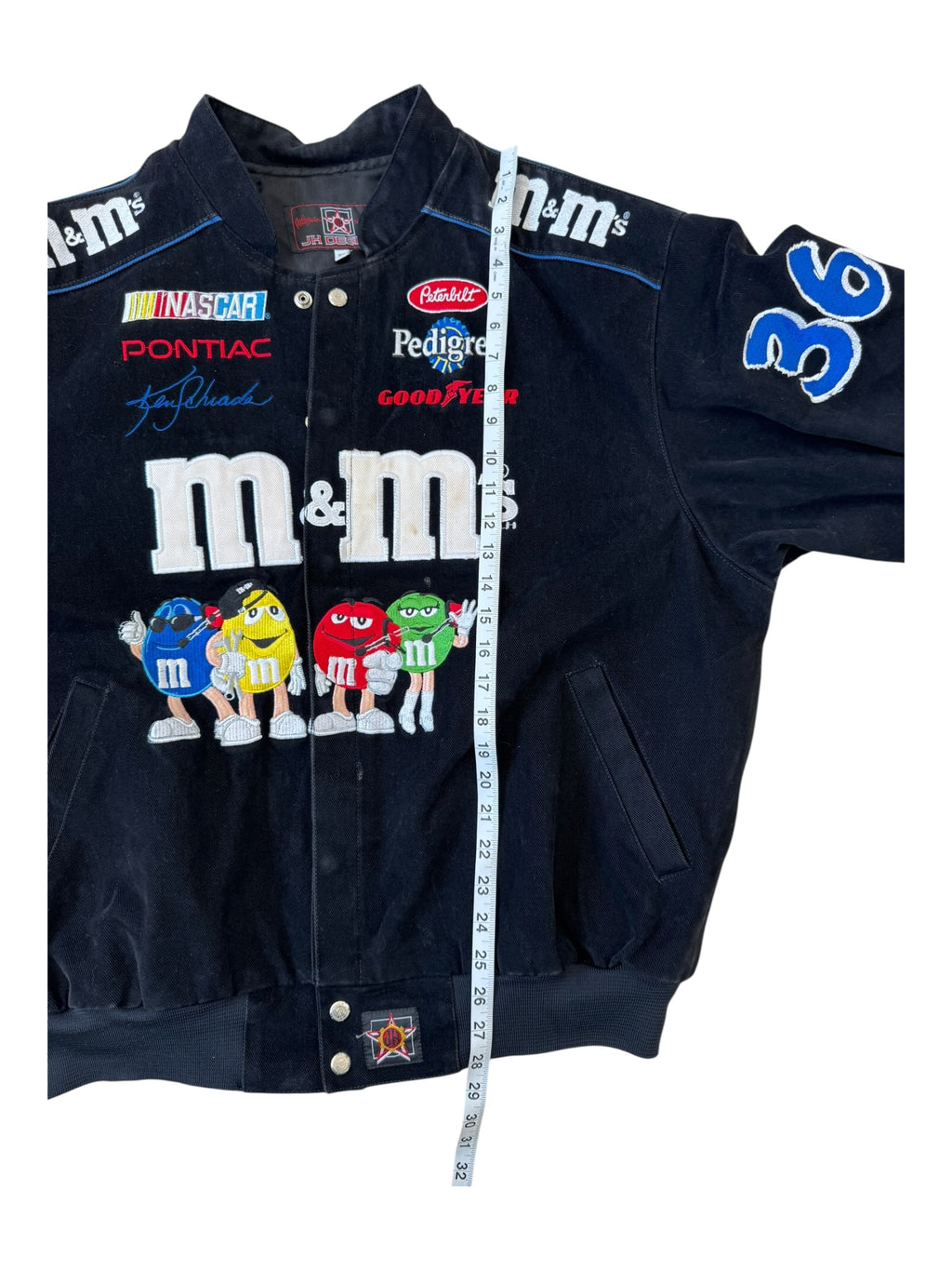 Jeff Hamilton 00s Black JH Designs #36 M&M's Racing Team Jacket Size XL