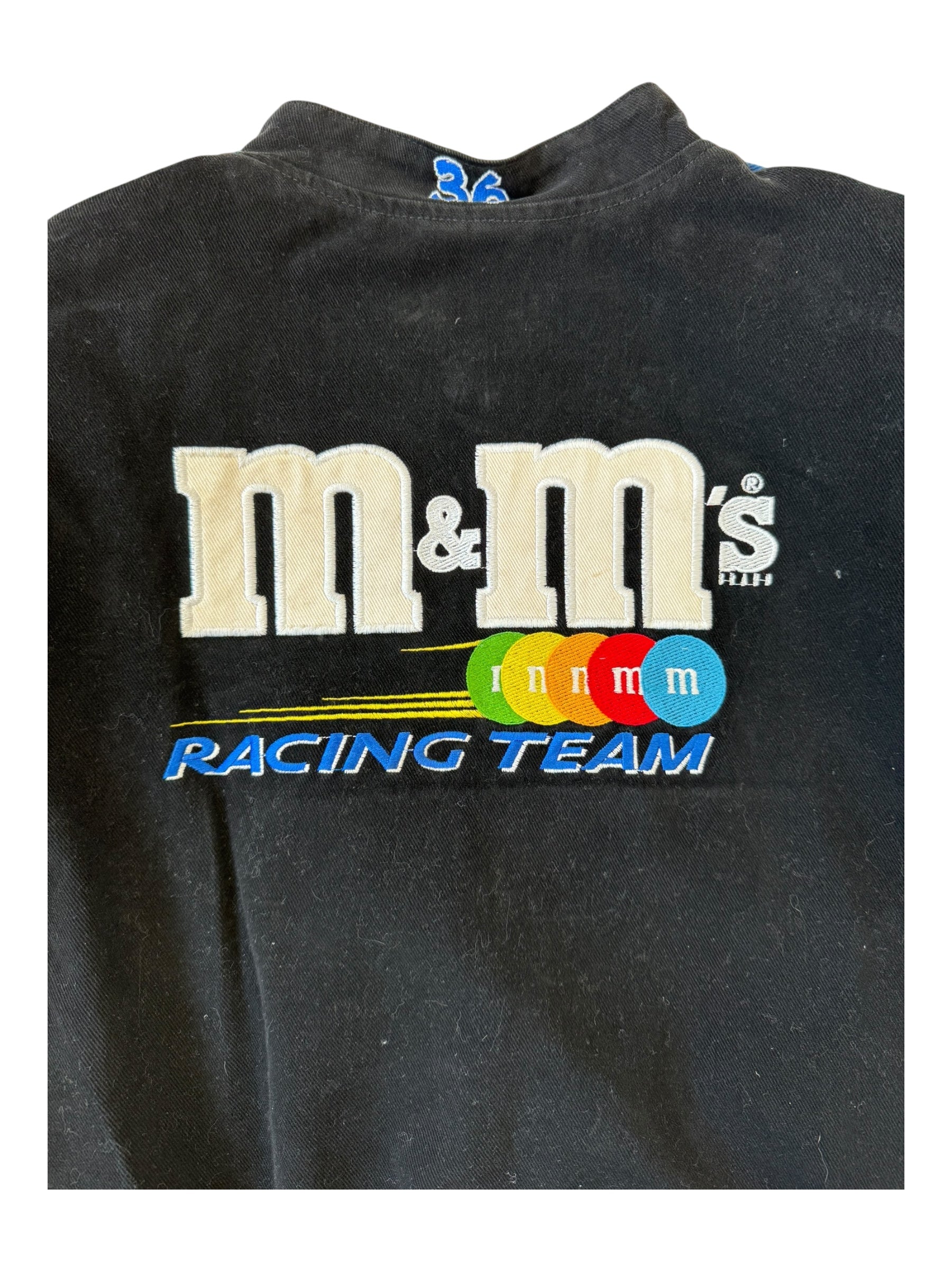 Jeff Hamilton 00s Black JH Designs #36 M&M's Racing Team Jacket Size XL