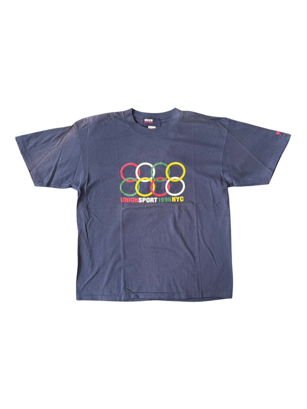 Union 90s Union Sport Rings Logo Navy T-Shirt Size Large