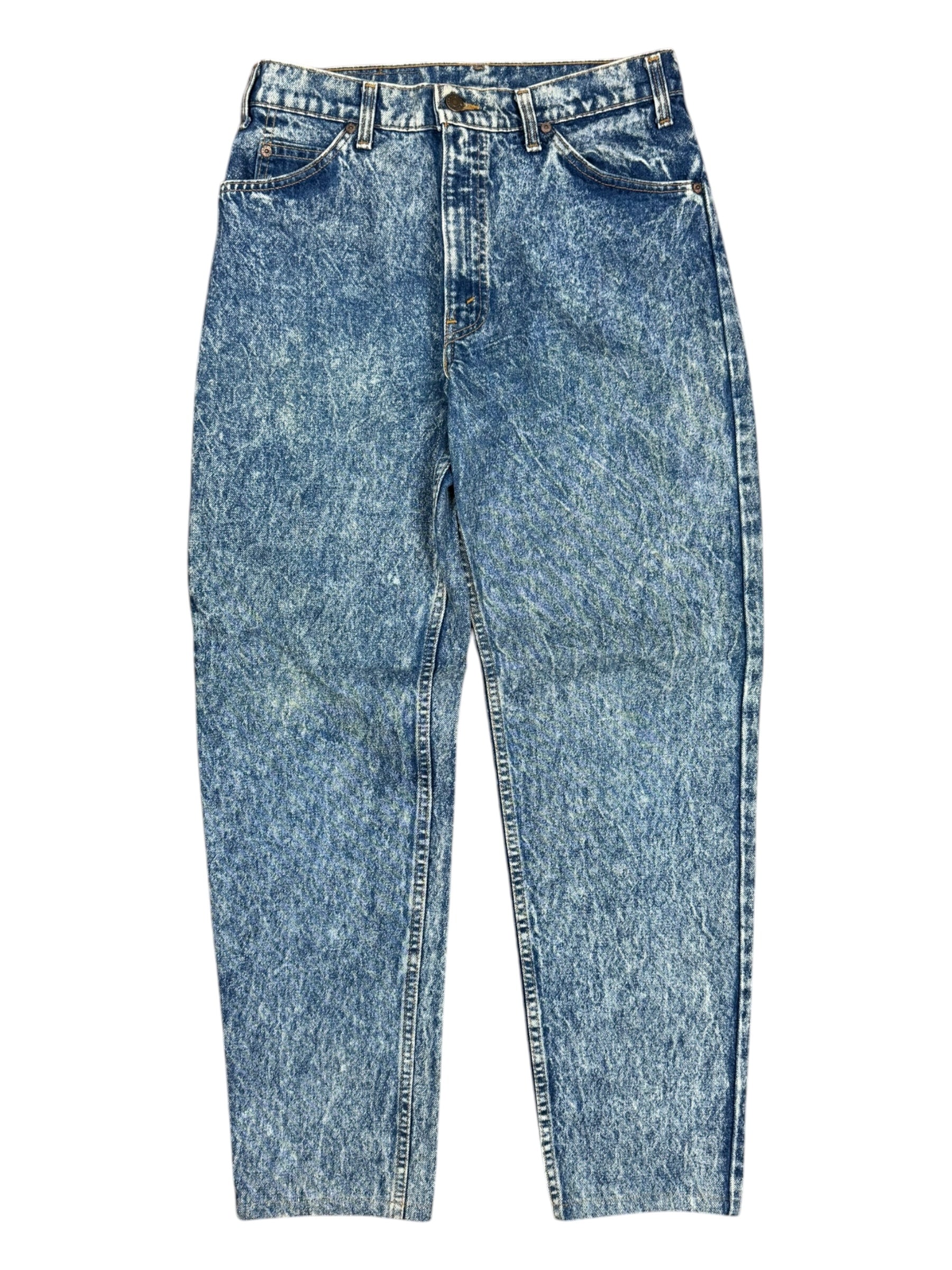 Levis 550 Jeans 33x34 Blank Orange Tab Tapered Acid Wash Denim USA Made