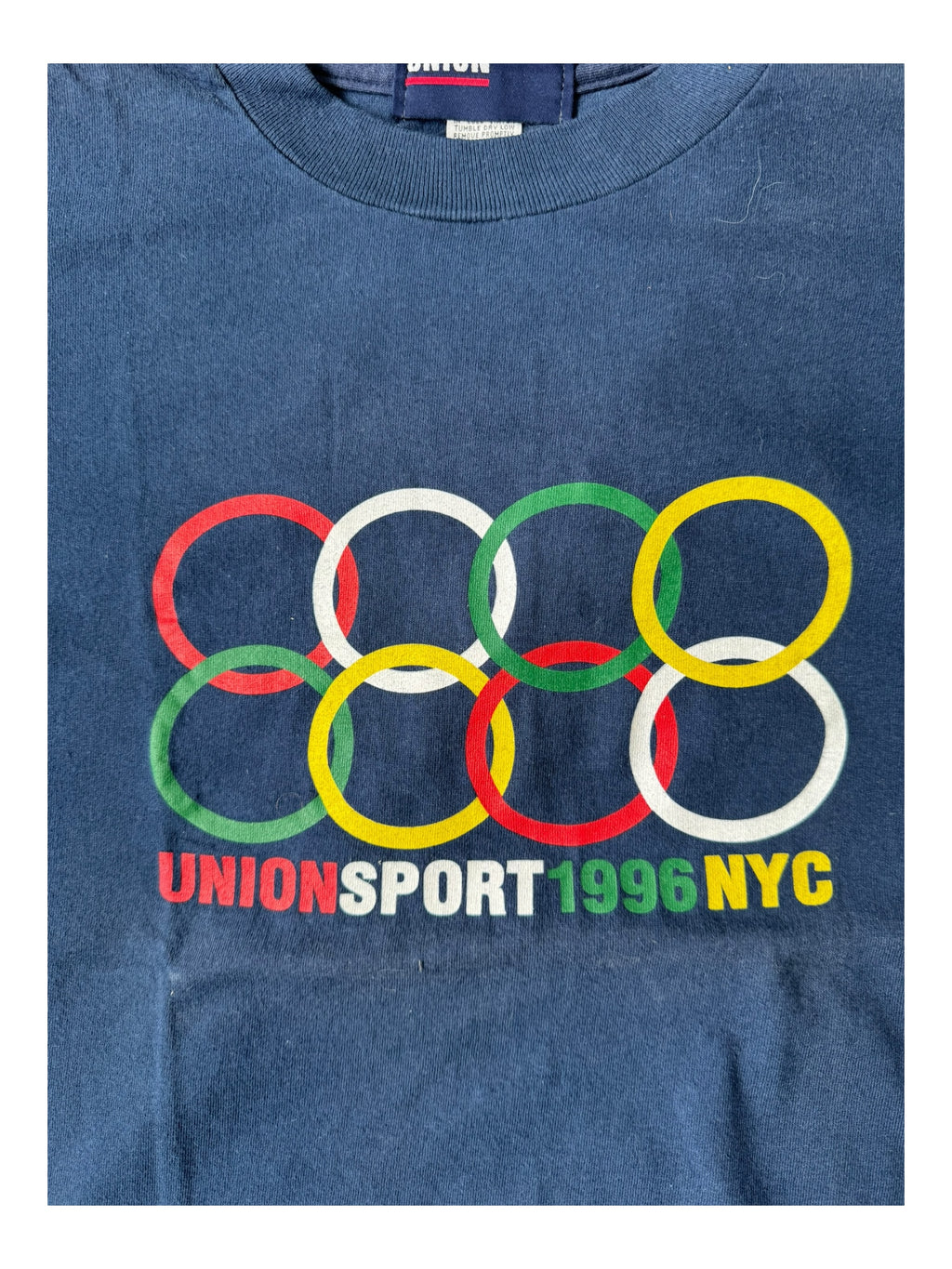 Union 90s Union Sport Rings Logo Navy T-Shirt Size Large